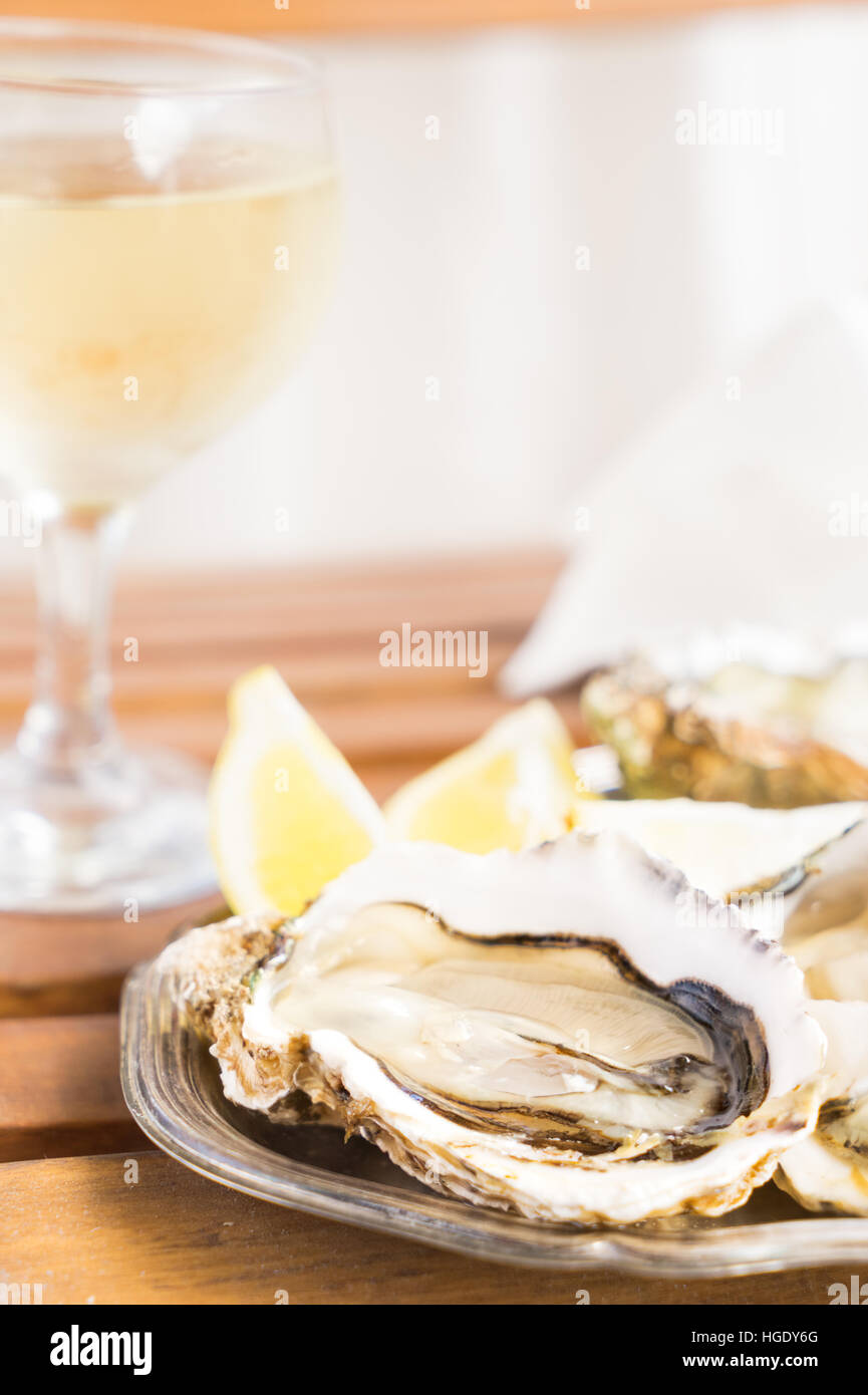 Raw oysters shells Stock Photo Alamy