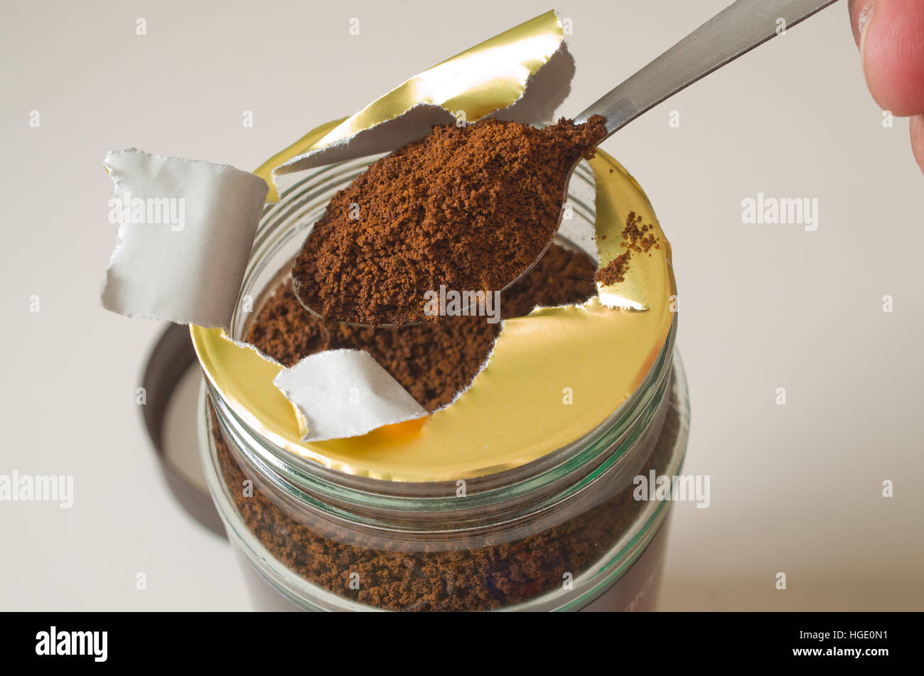 Making instant coffee Stock Photo Alamy