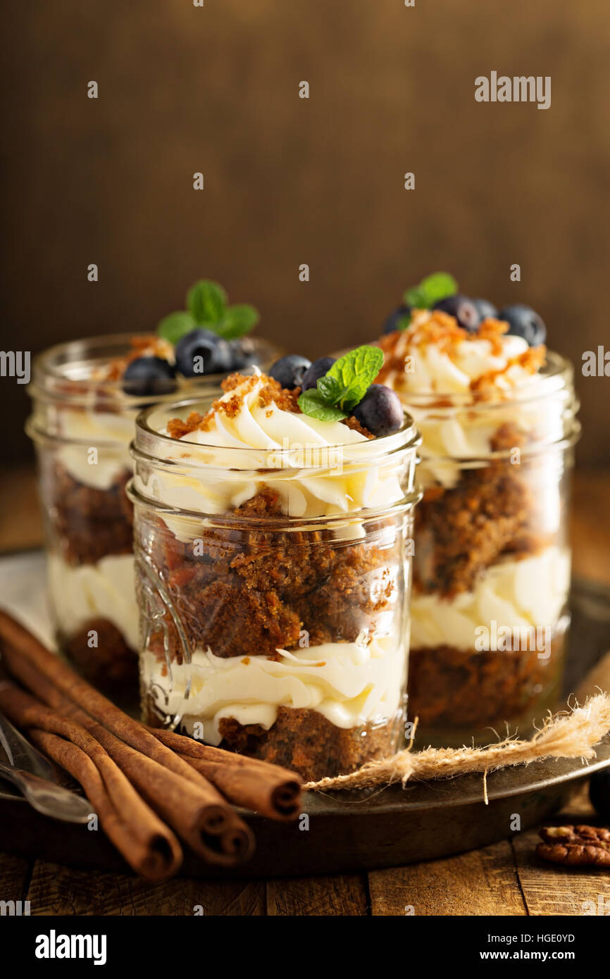 Carrot cake in a jar Stock Photo Alamy