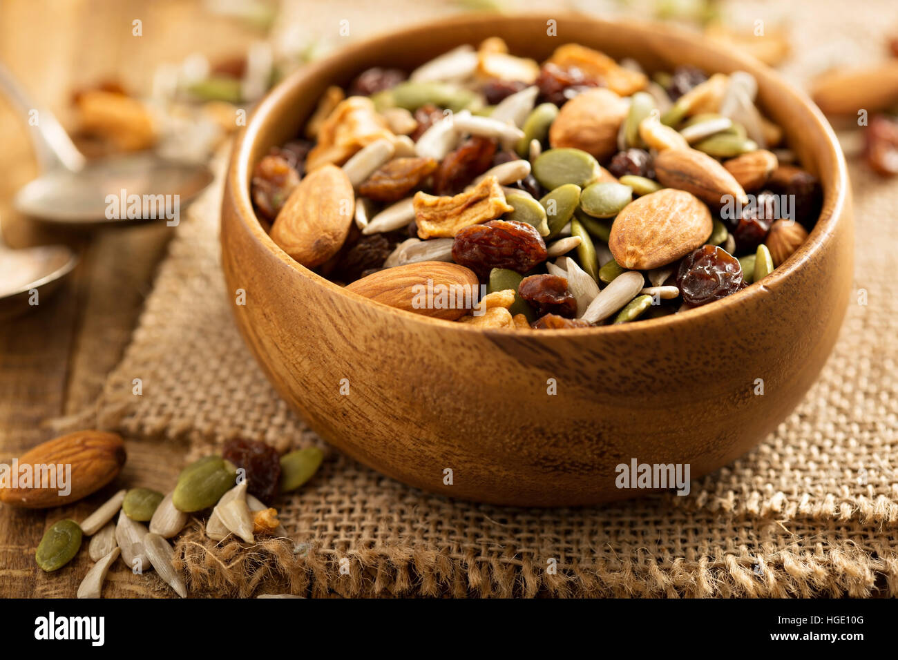 Dried fruit and nuts trail mix Stock Photo Alamy