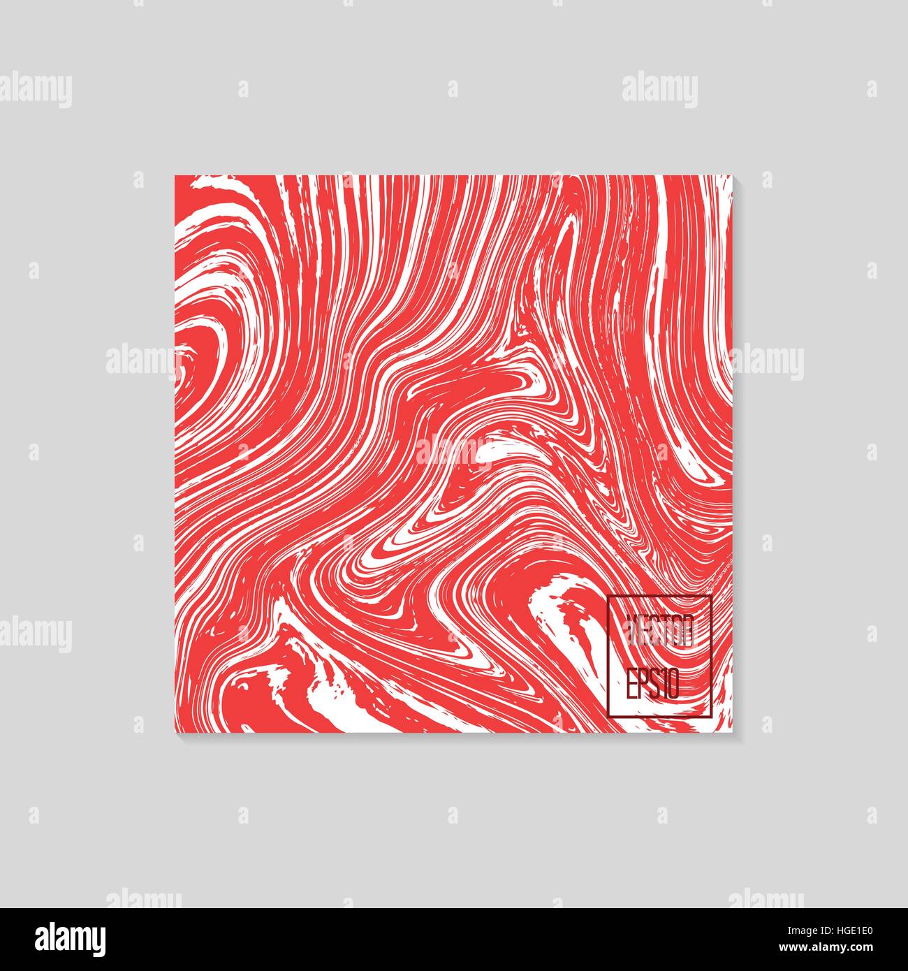 Abstract card with liquid lines. Marble effect. Vector illustration. Stock Vector