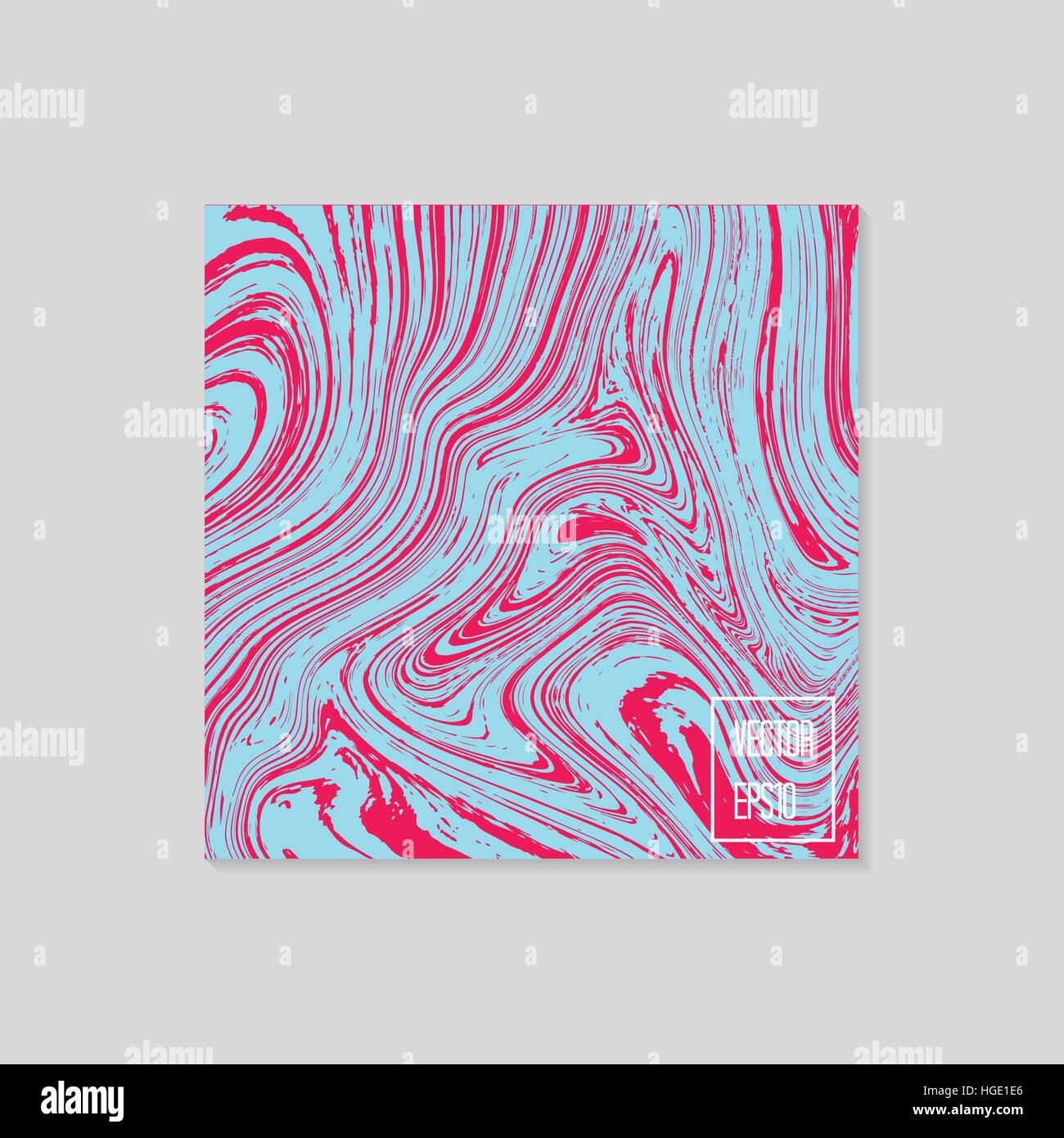 Abstract card with liquid lines. Marble effect. Vector illustration. Stock Vector