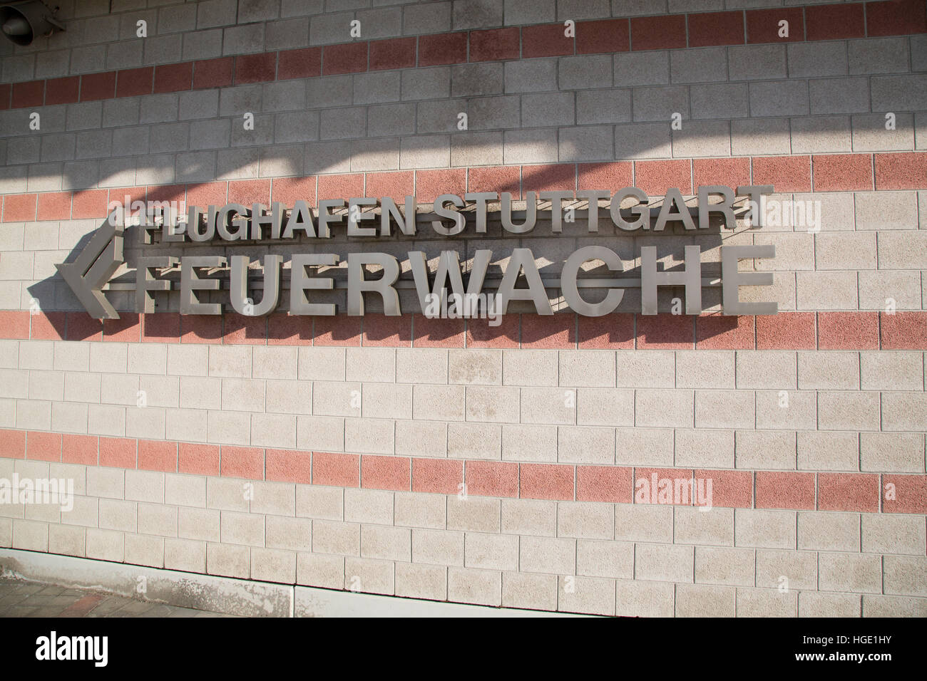 The fire station at Stuttgart Airport in Stuttgart, Germany. Stock Photo