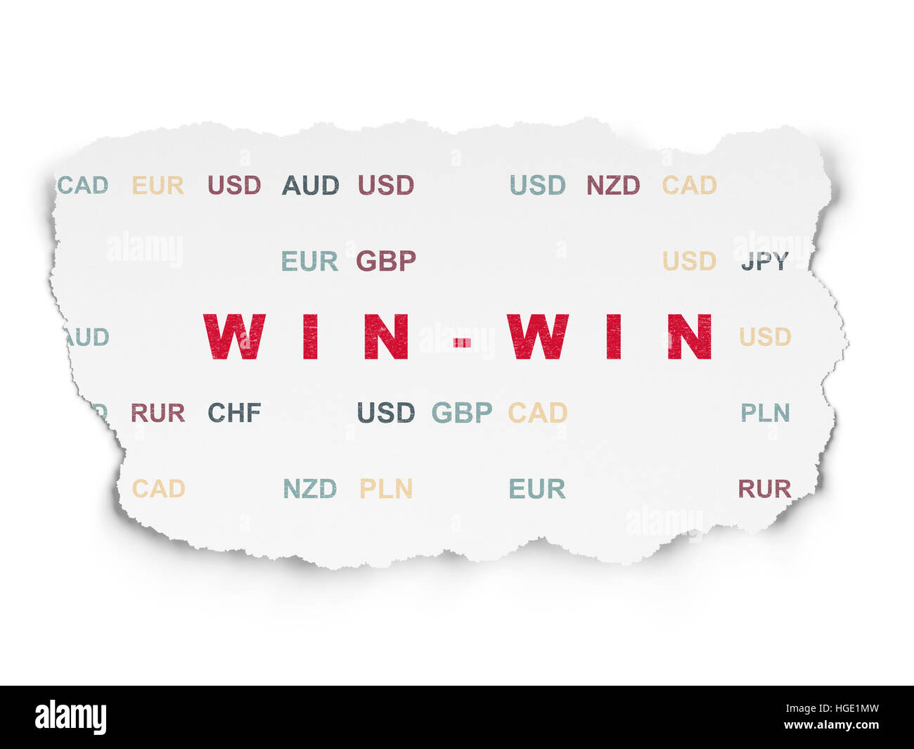 Finance concept: Win-Win on Torn Paper background Stock Photo - Alamy