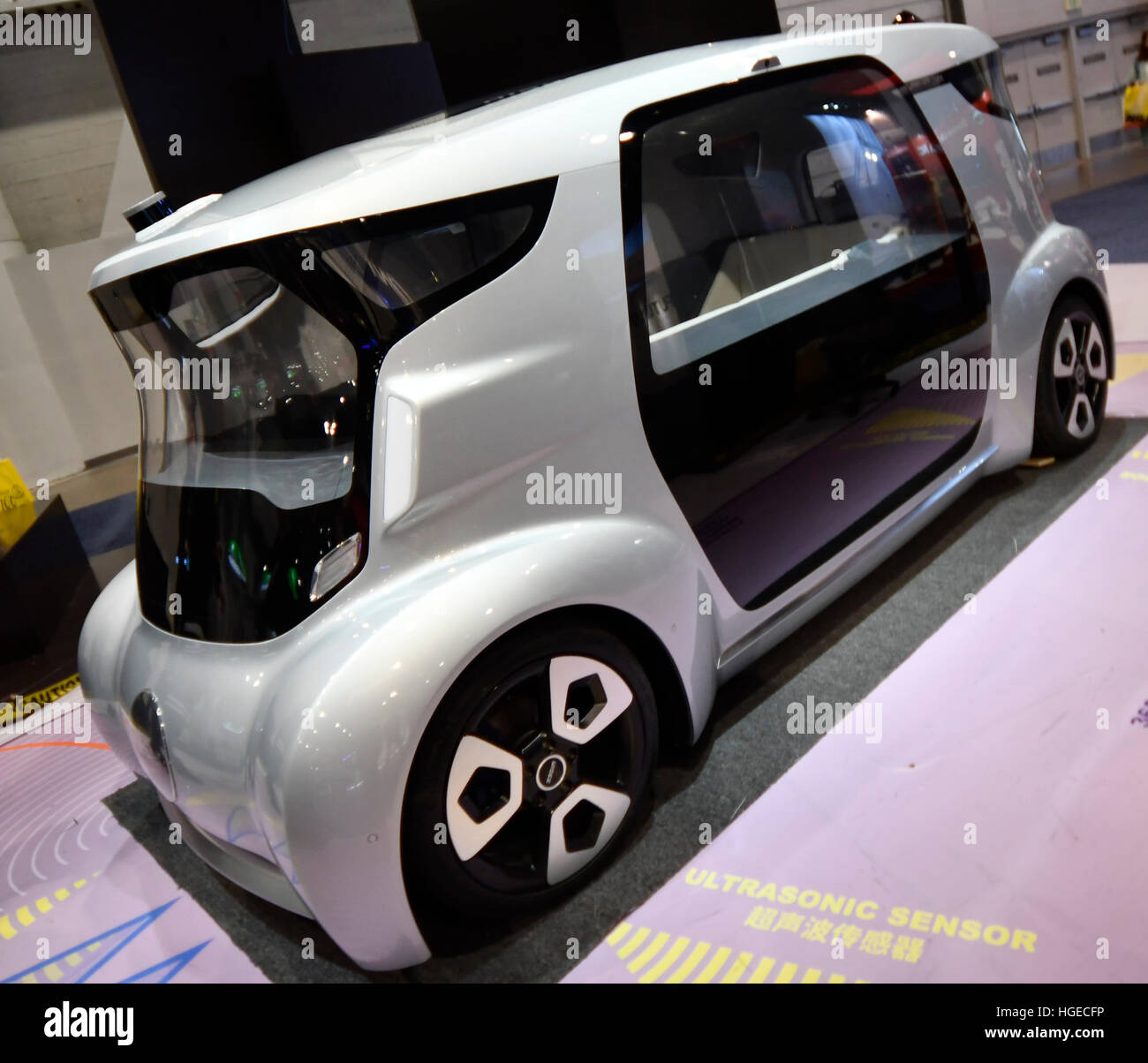 Las Vegas NV, USA 8th Jan, 2017 UISEE shows their self driving mini van ...