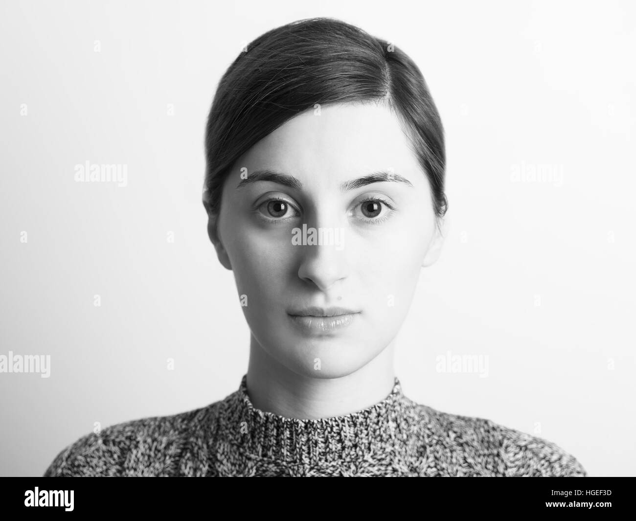 Black And White Portrait Of Young Beautiful Girl Stock Photo - Alamy