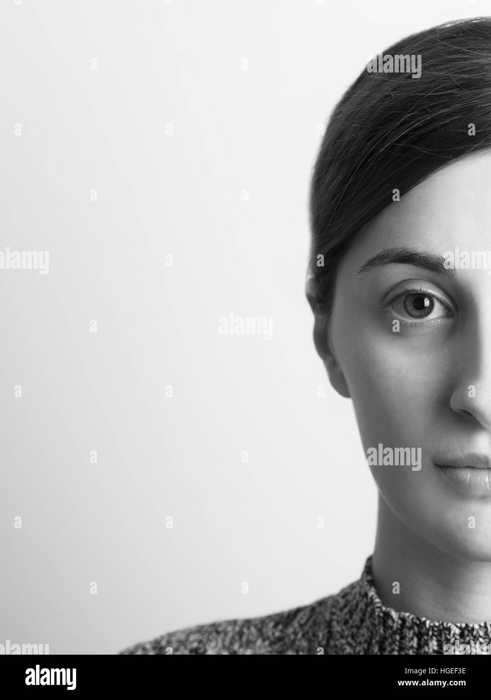 Black And White Portrait Of Young Beautiful Girl Stock Photo - Alamy