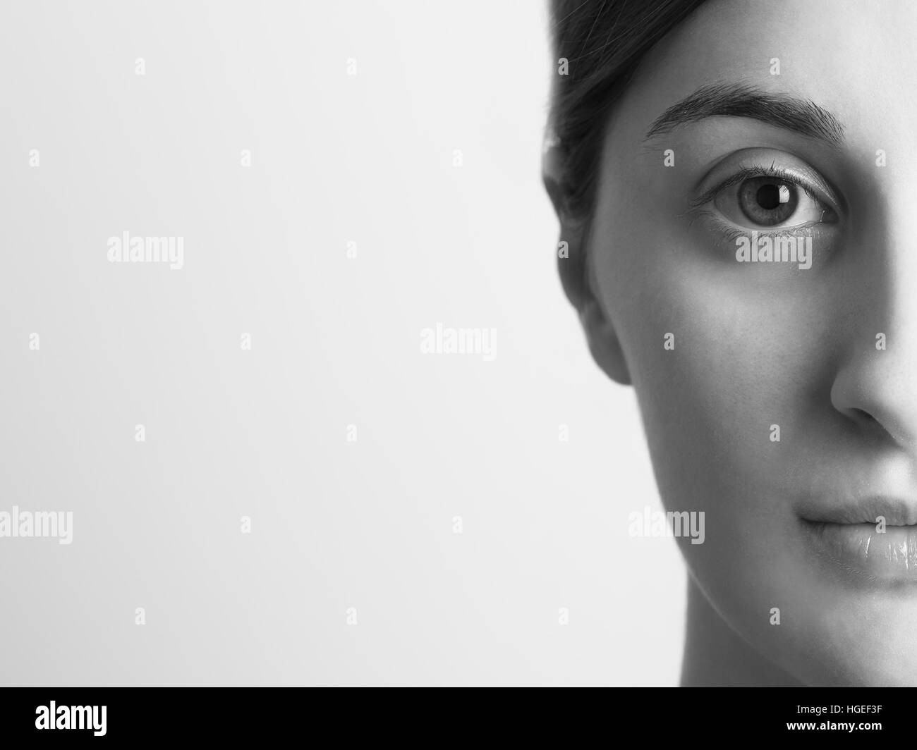 Black And White Portrait Of Young Beautiful Girl Stock Photo - Alamy