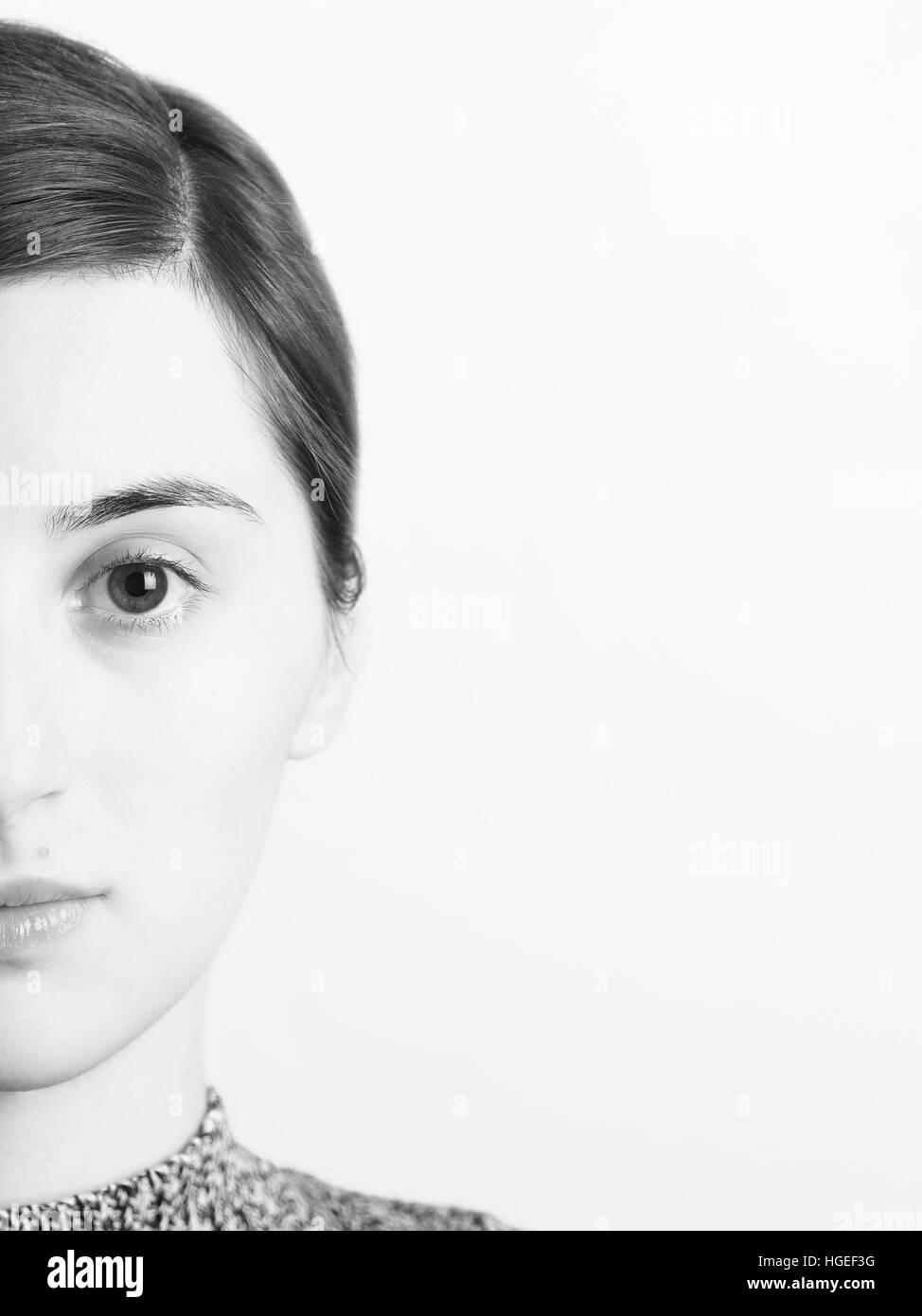 Girl face black and white hi-res stock photography and images - Alamy