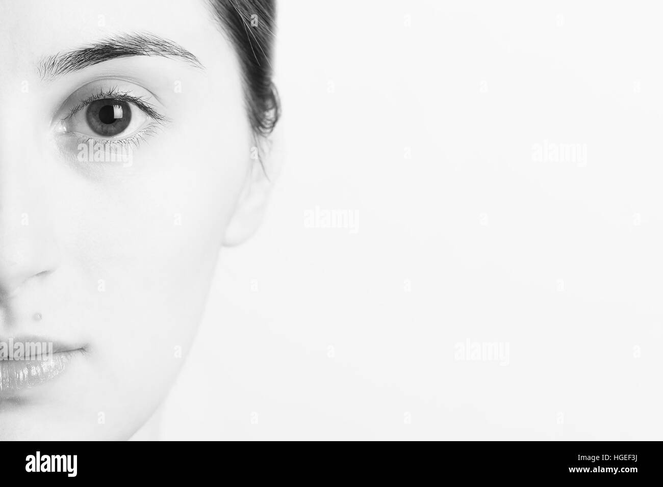 Black And White Portrait Of Young Beautiful Girl Stock Photo - Alamy
