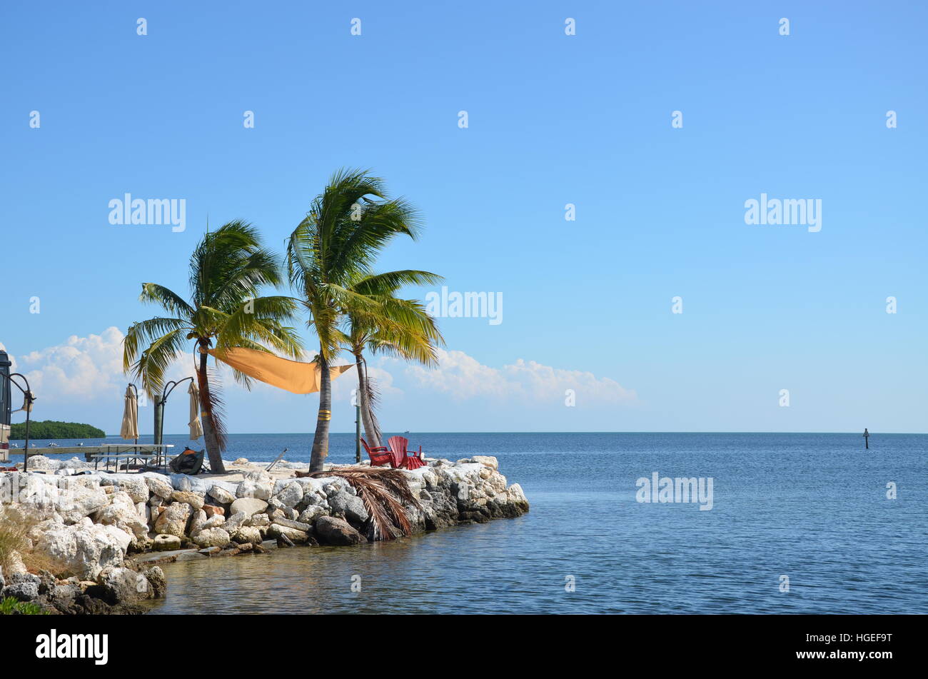 A quiet place to sit and enjoy the ocean in the florida keys. Two