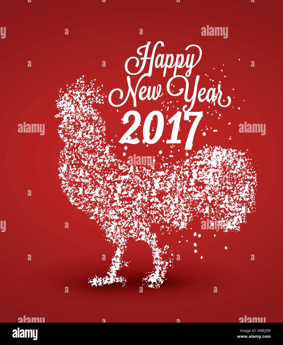 Fire rooster 2017. The symbol of the Chinese New Year . particle ...
