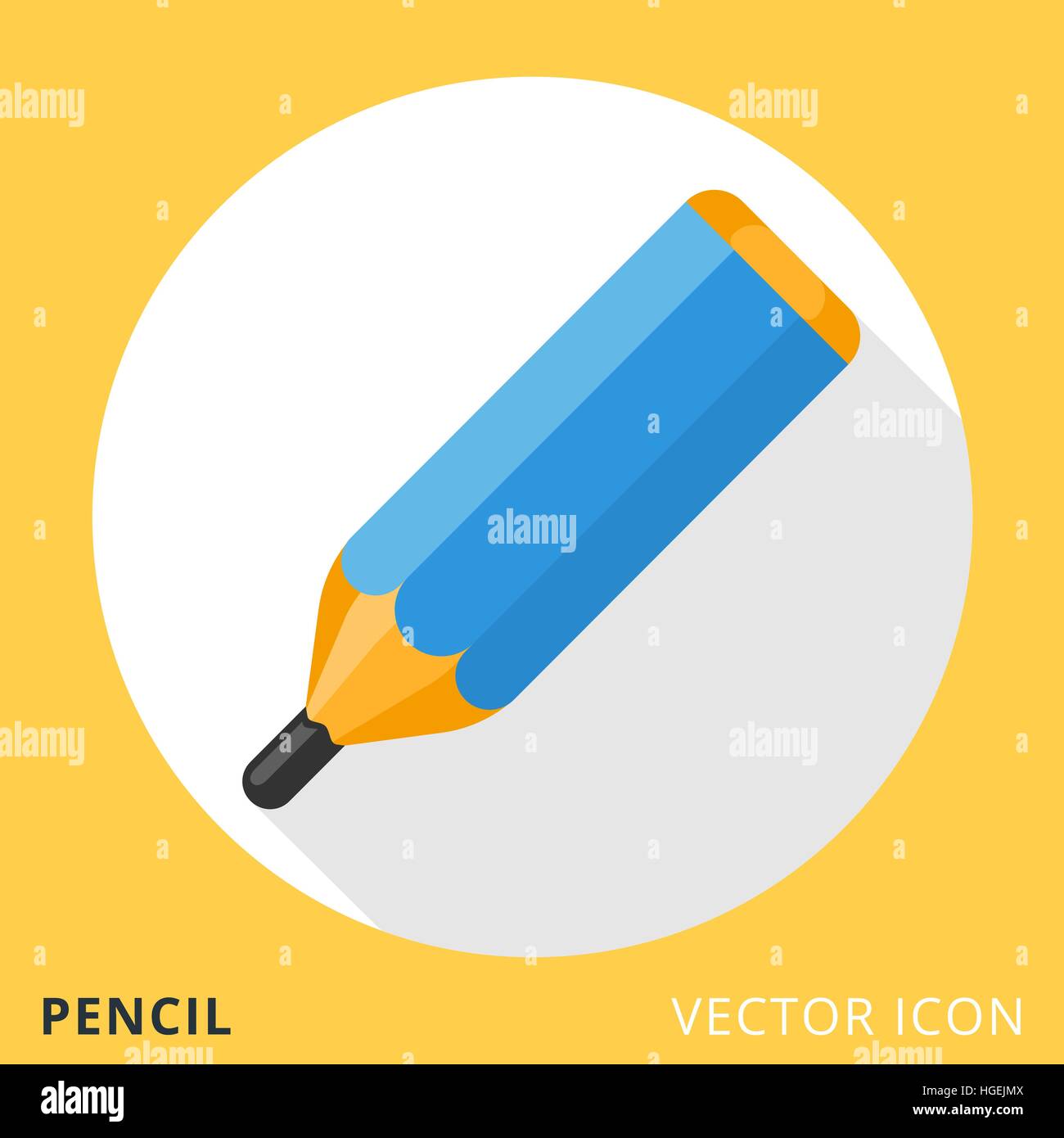 Pencil Flat Vector Icon Stock Vector
