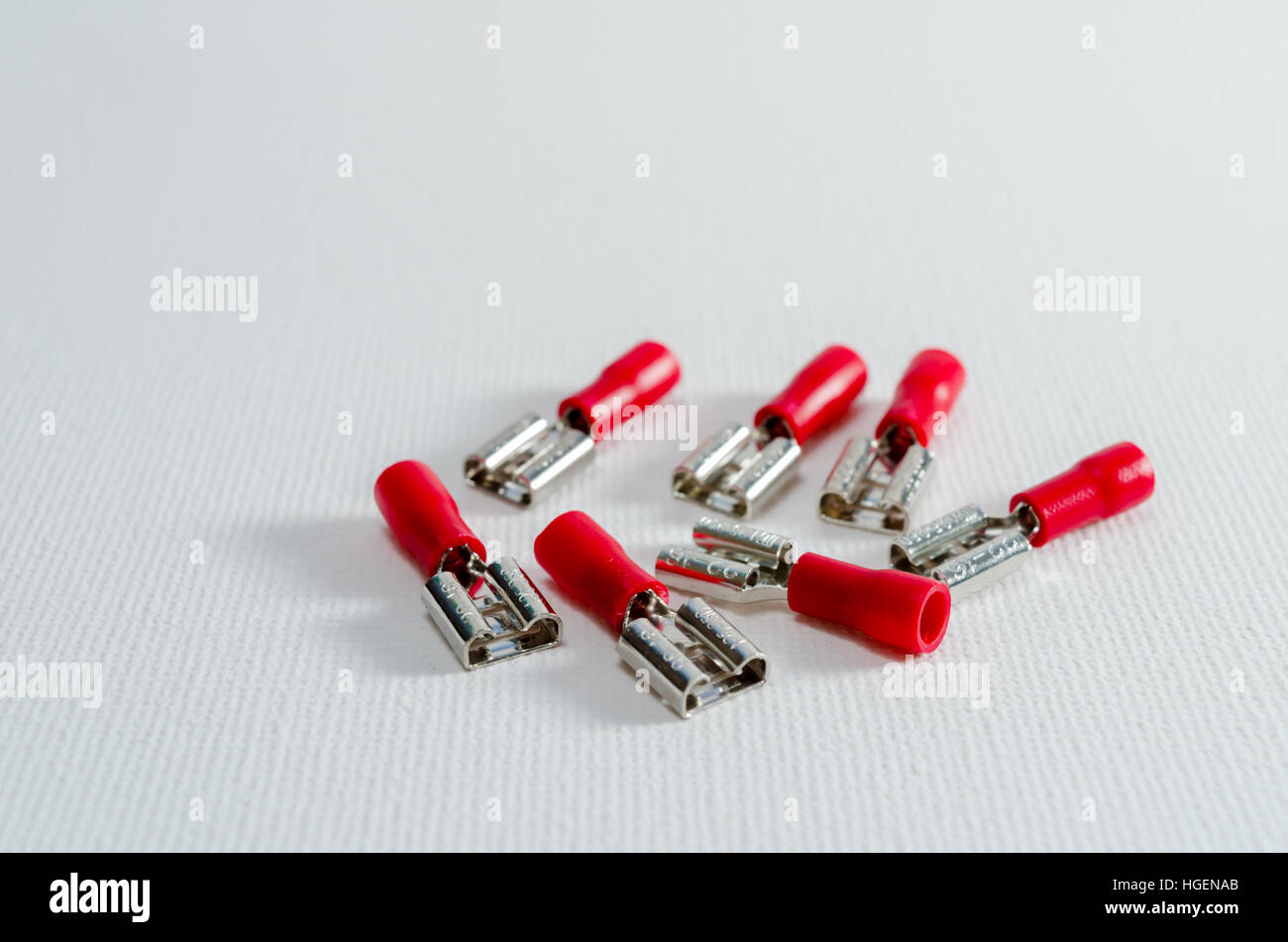 A Studio Photograph of Red Female Spade Terminals Stock Photo Alamy