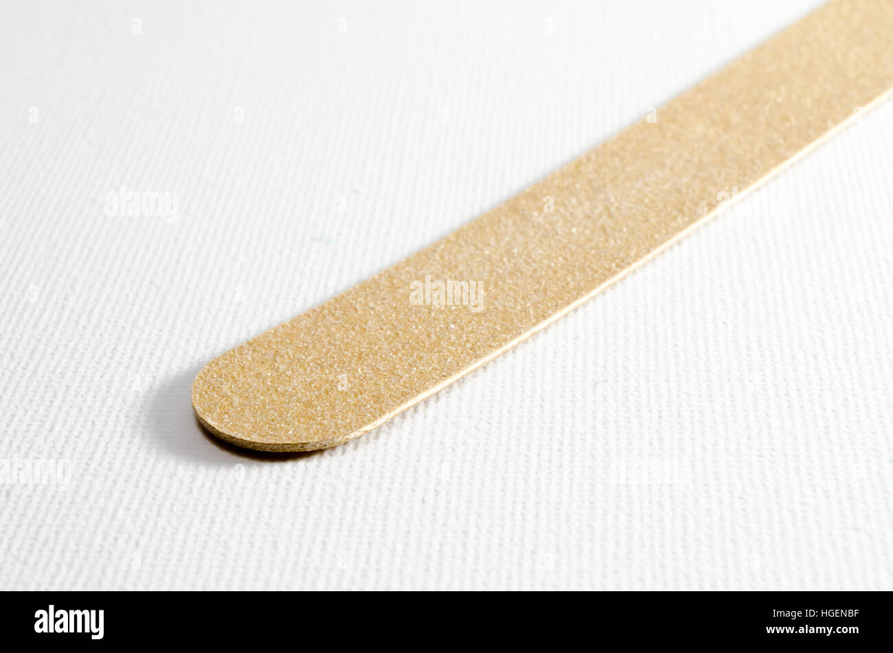 A Closeup Studio Photograph of a Nail File / Emery Board Stock Photo