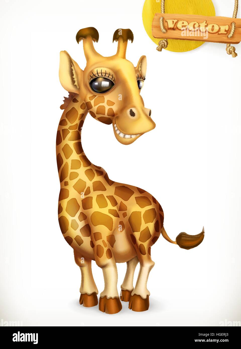 Giraffe cartoon character. Funny animals 3d vector icon Stock Vector Image  & Art - Alamy