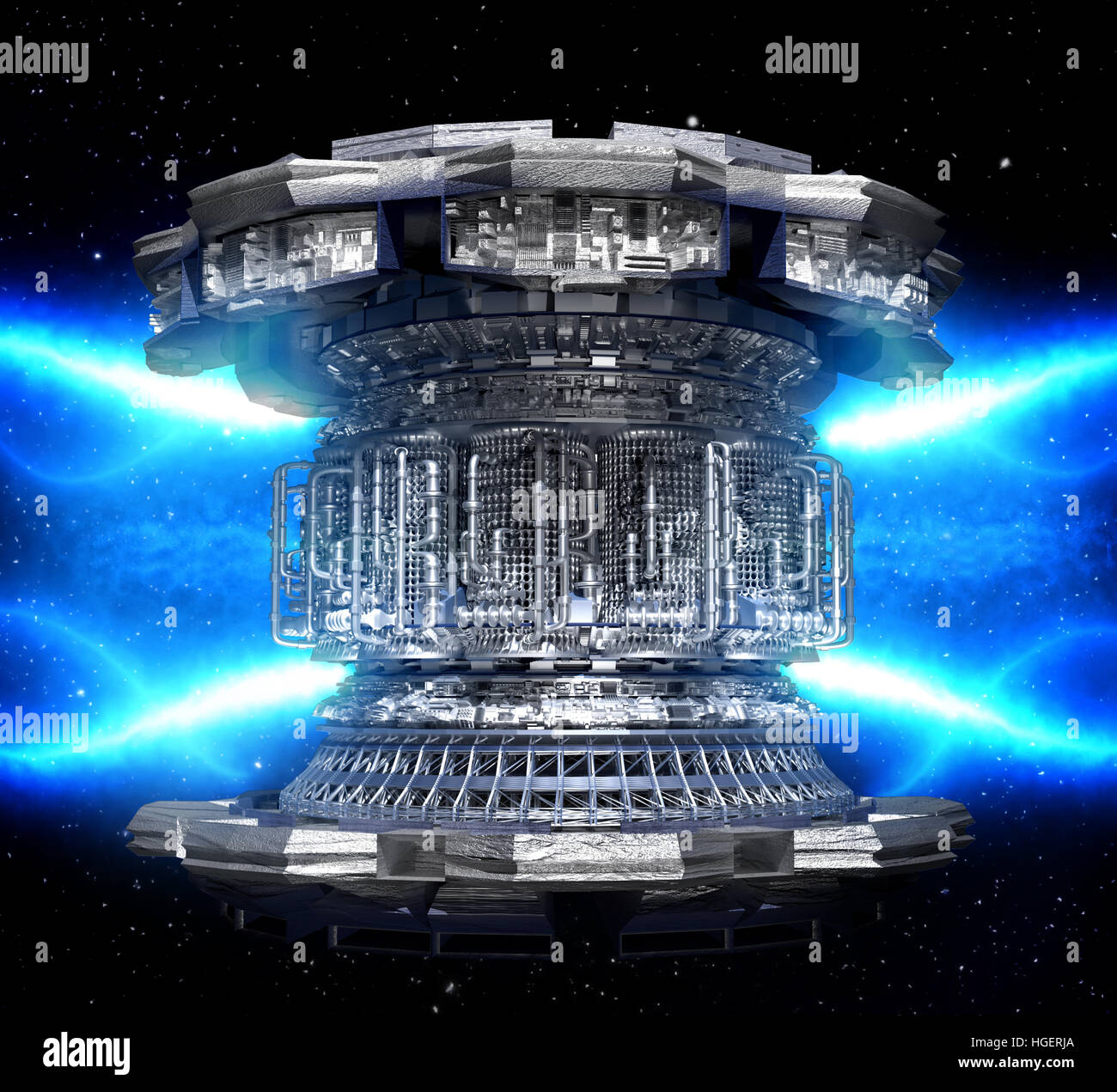 Concept energy futuristic. Conceptual high tech power plant