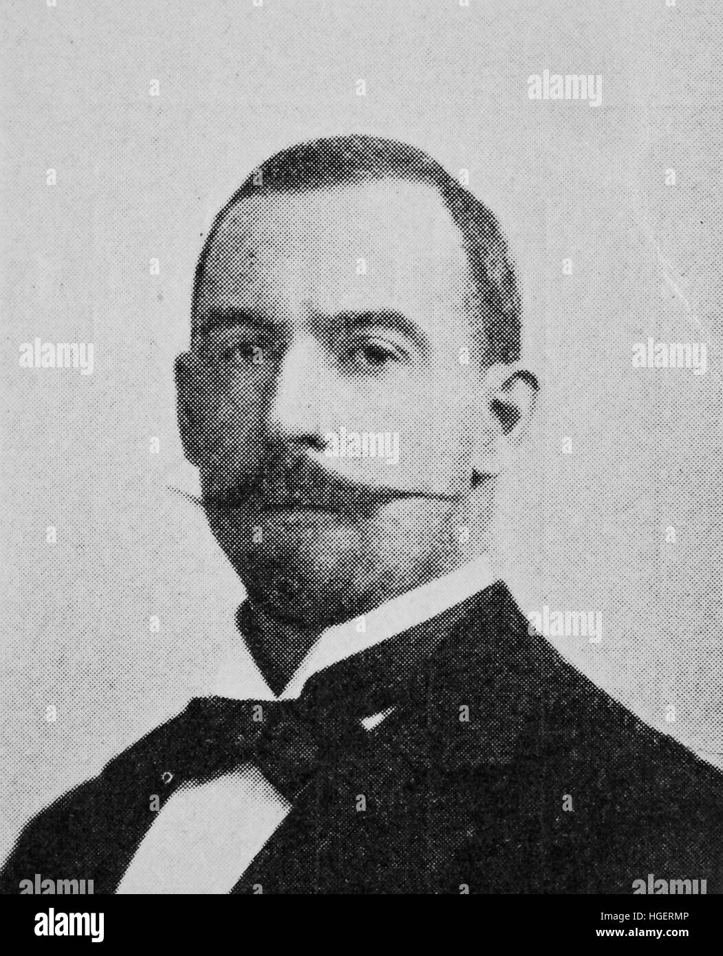 Oswald Flamm, Born July 30, 1861; Deceased June 12, 1935, was a German shipbuilding and shipbuilding engineer., reproduction of a photo from the year 1895, digital improved Stock Photo