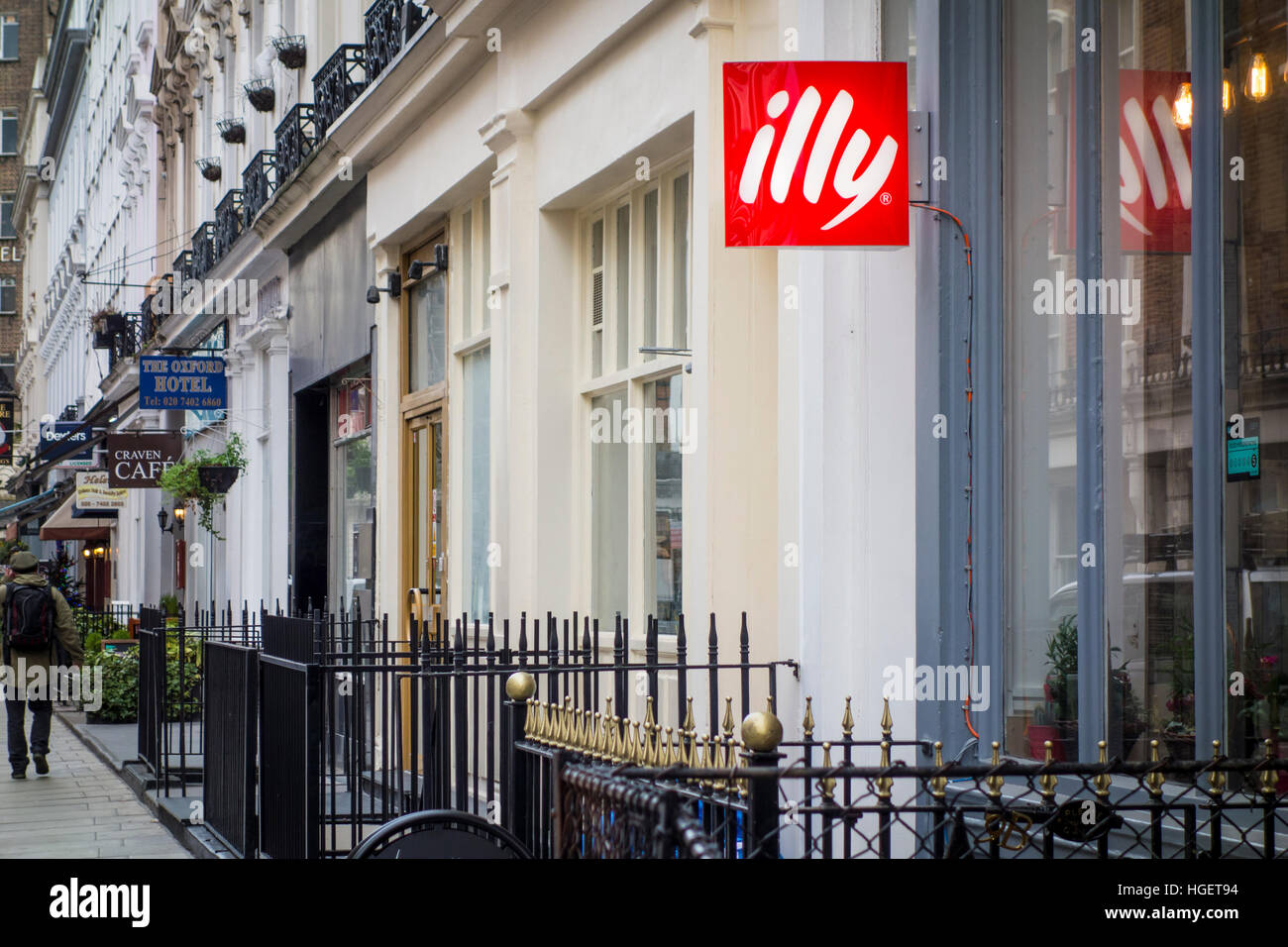 illy coffee sign on Craven Terrace, London, UK Stock Photo