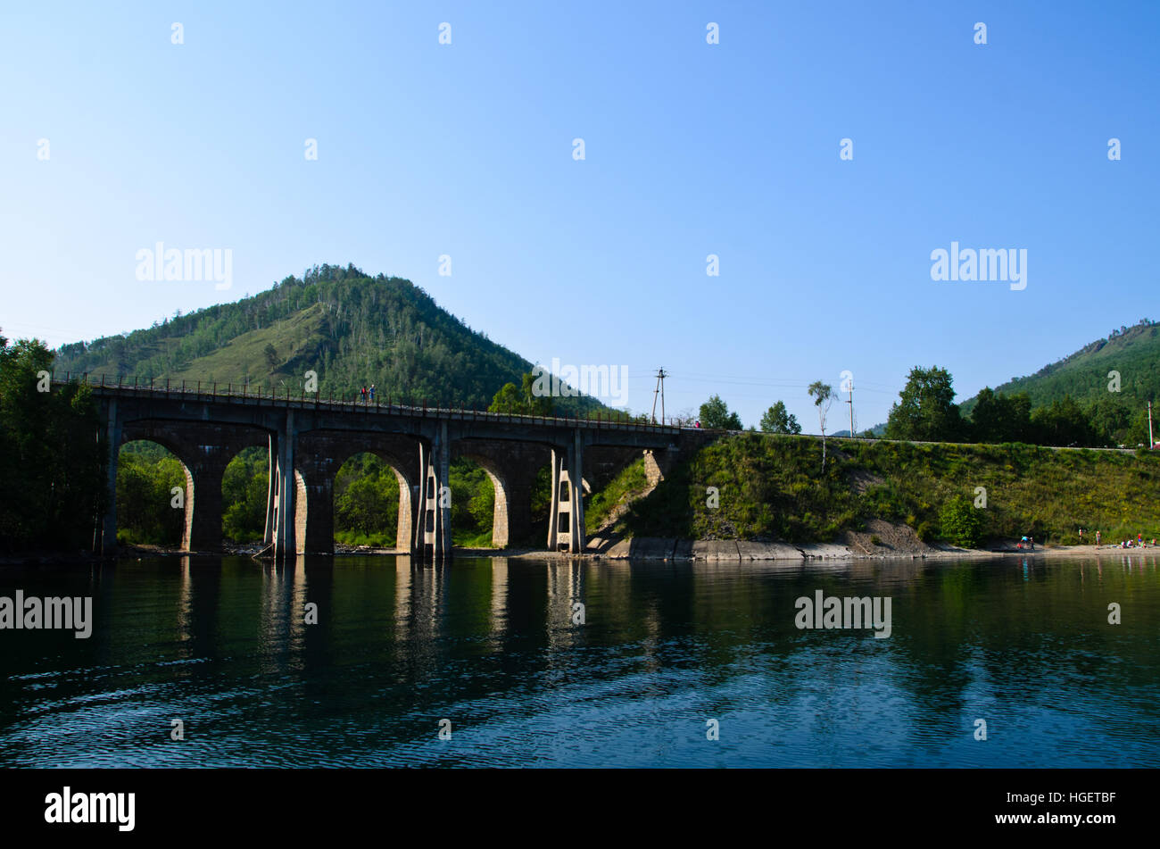 Circum-Baikal Railway in Siberia. Stock Photo