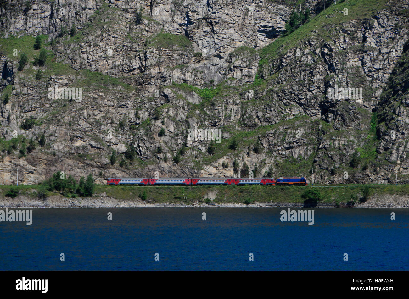 Circum-Baikal Railway, the scenic route along the shore of Lake Baikal Stock Photo