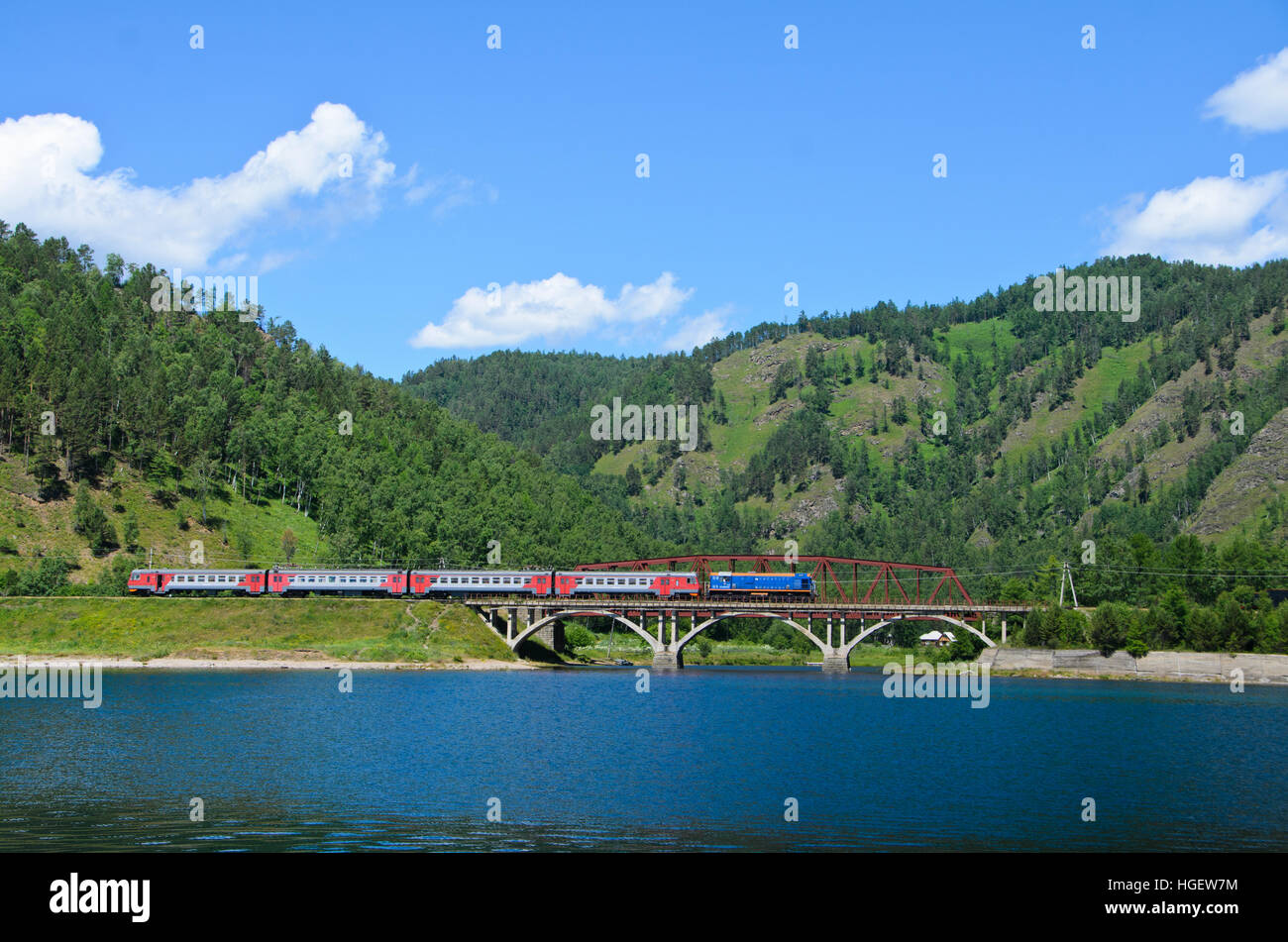Circum-Baikal Railway, the scenic route along the shore of Lake Baikal Stock Photo