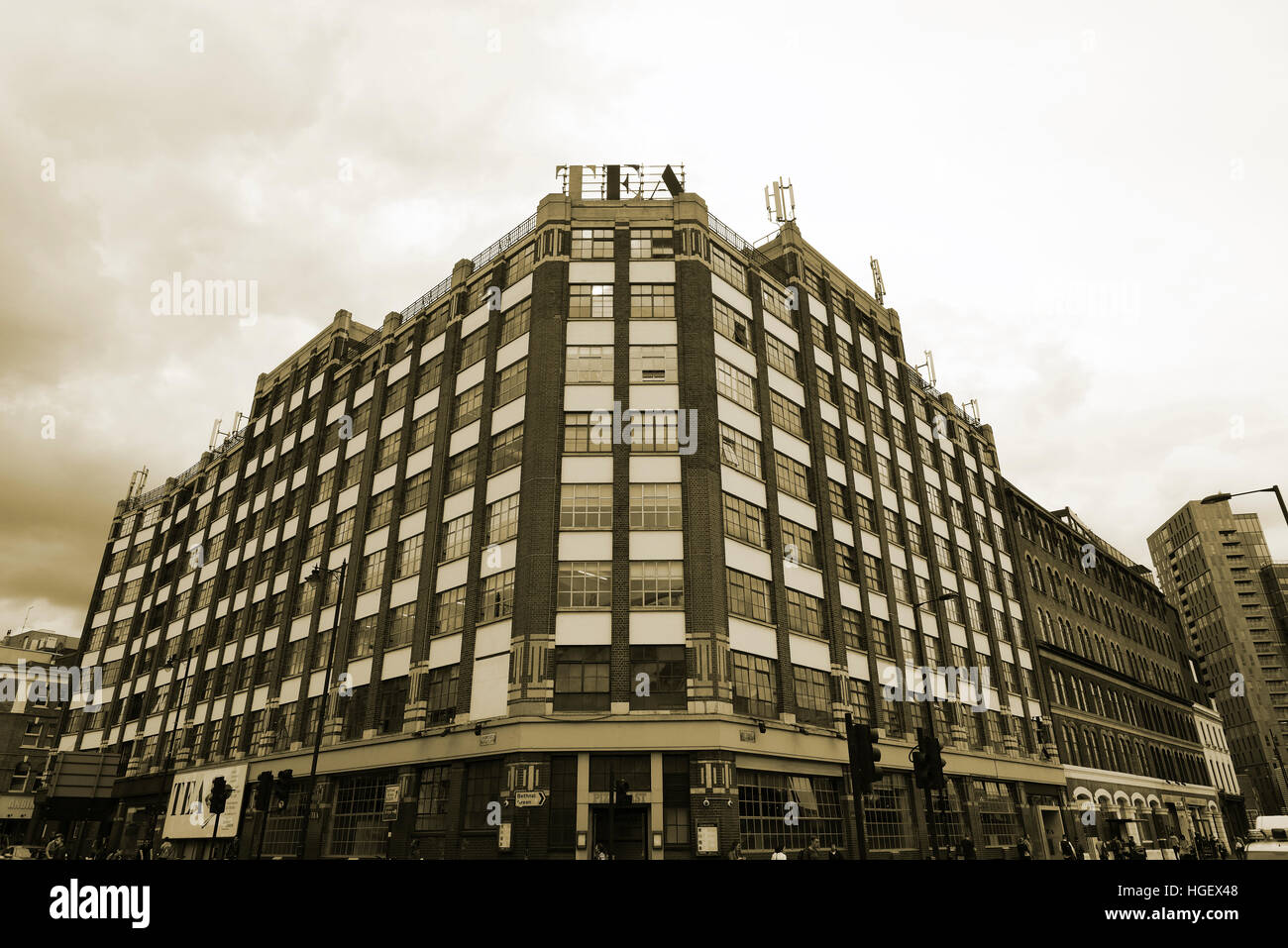 Historic tea Building in Shoreditch, East London. Infamous landmark