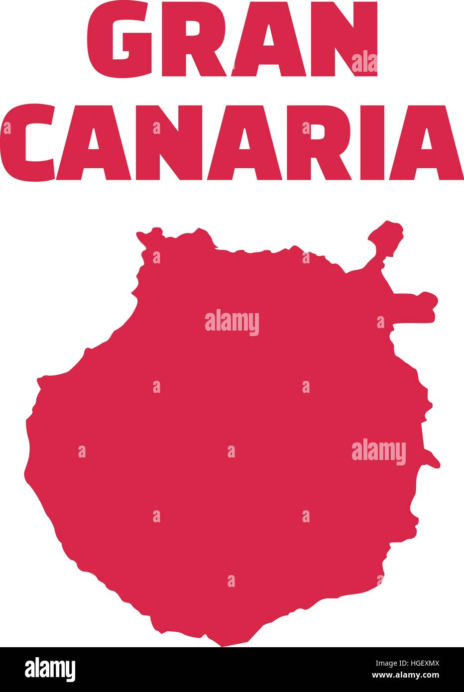 Gran Canaria map with name Stock Vector