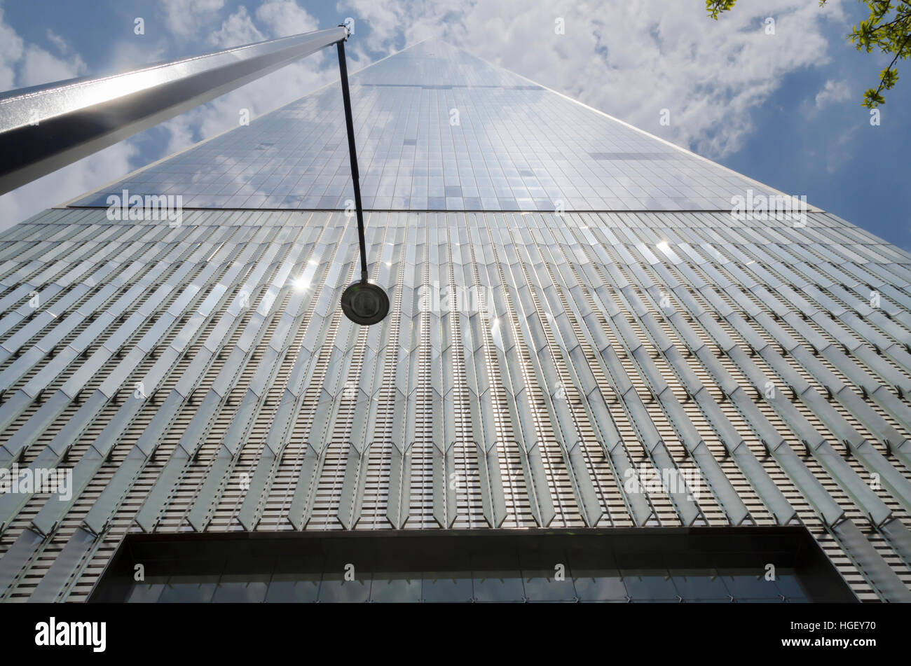 New York City, USA - May 4, 2015: one world trade center, freedom tower in Manhattan from below Stock Photo