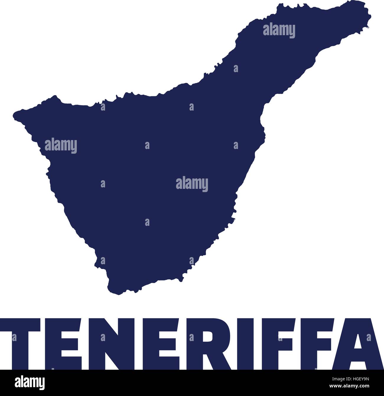 Tenerife map with name Stock Vector