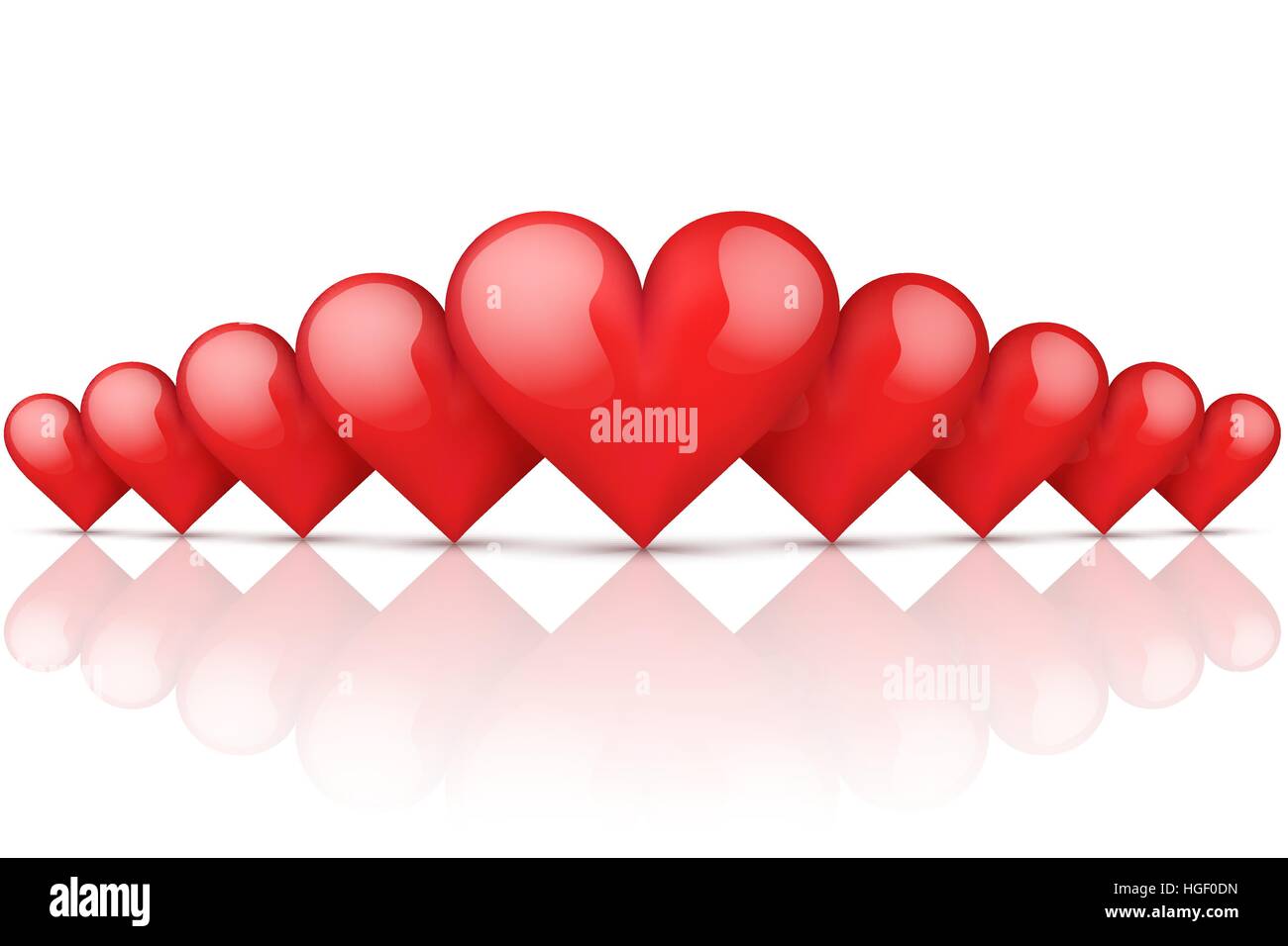 Realistic Red Romantic Hearts Background Stock Vector Image & Art - Alamy