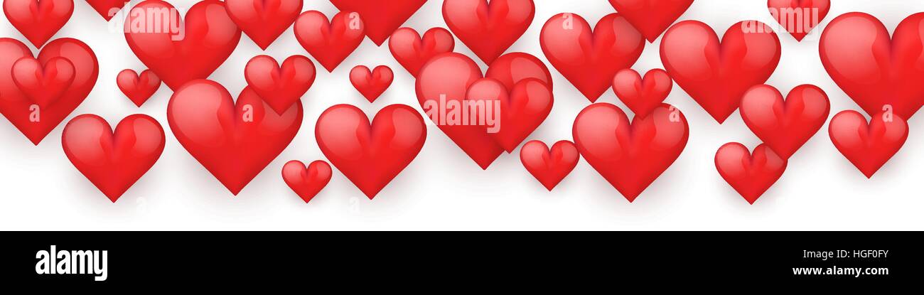Realistic Red Romantic Hearts Background Stock Vector Image & Art - Alamy