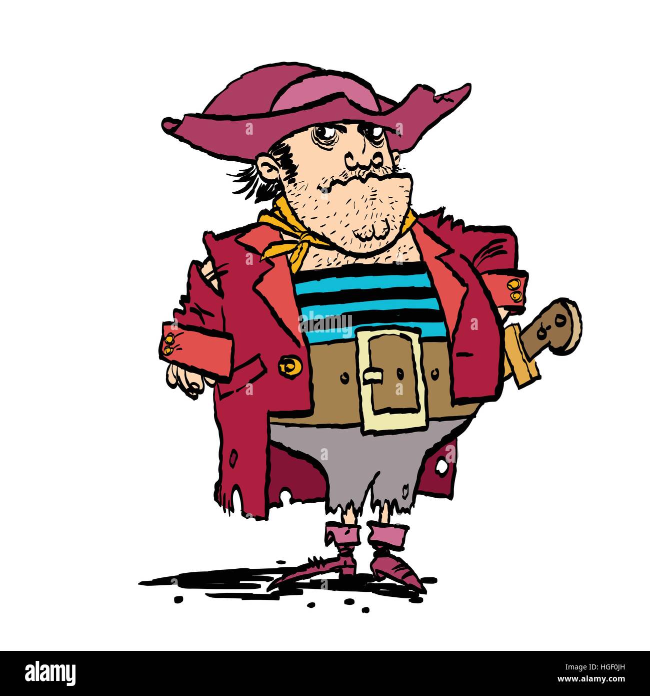Funny pirate captain Stock Vector