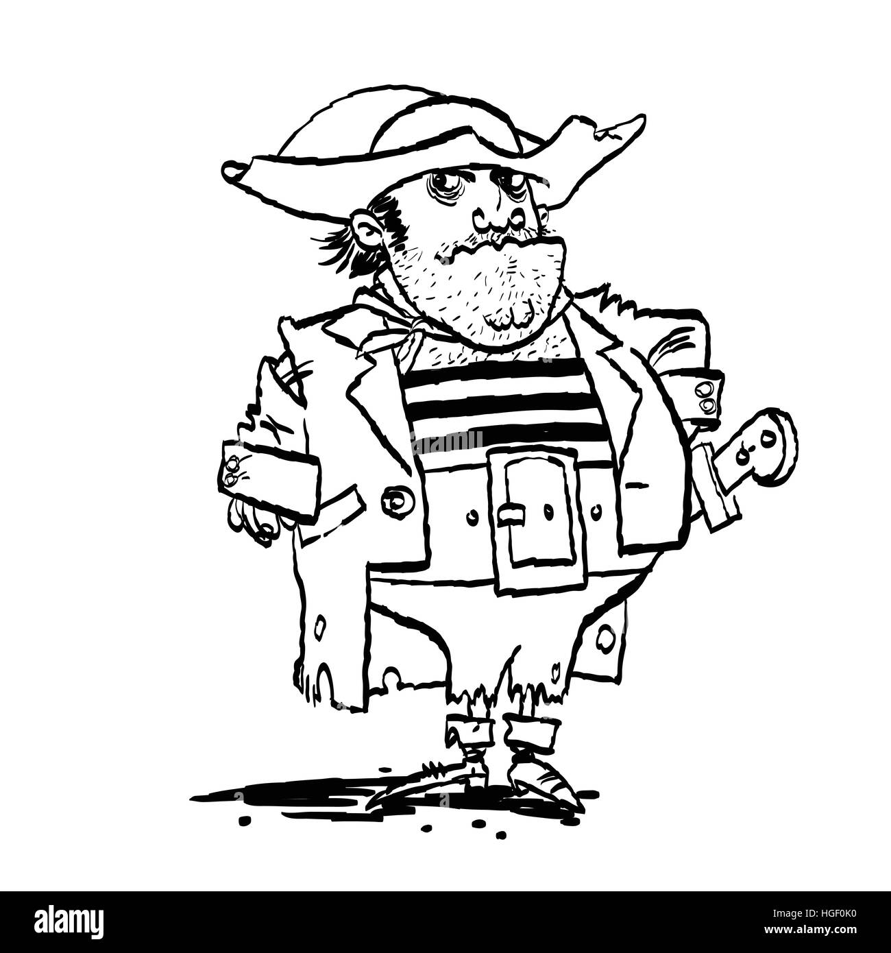 Funny pirate captain Stock Vector