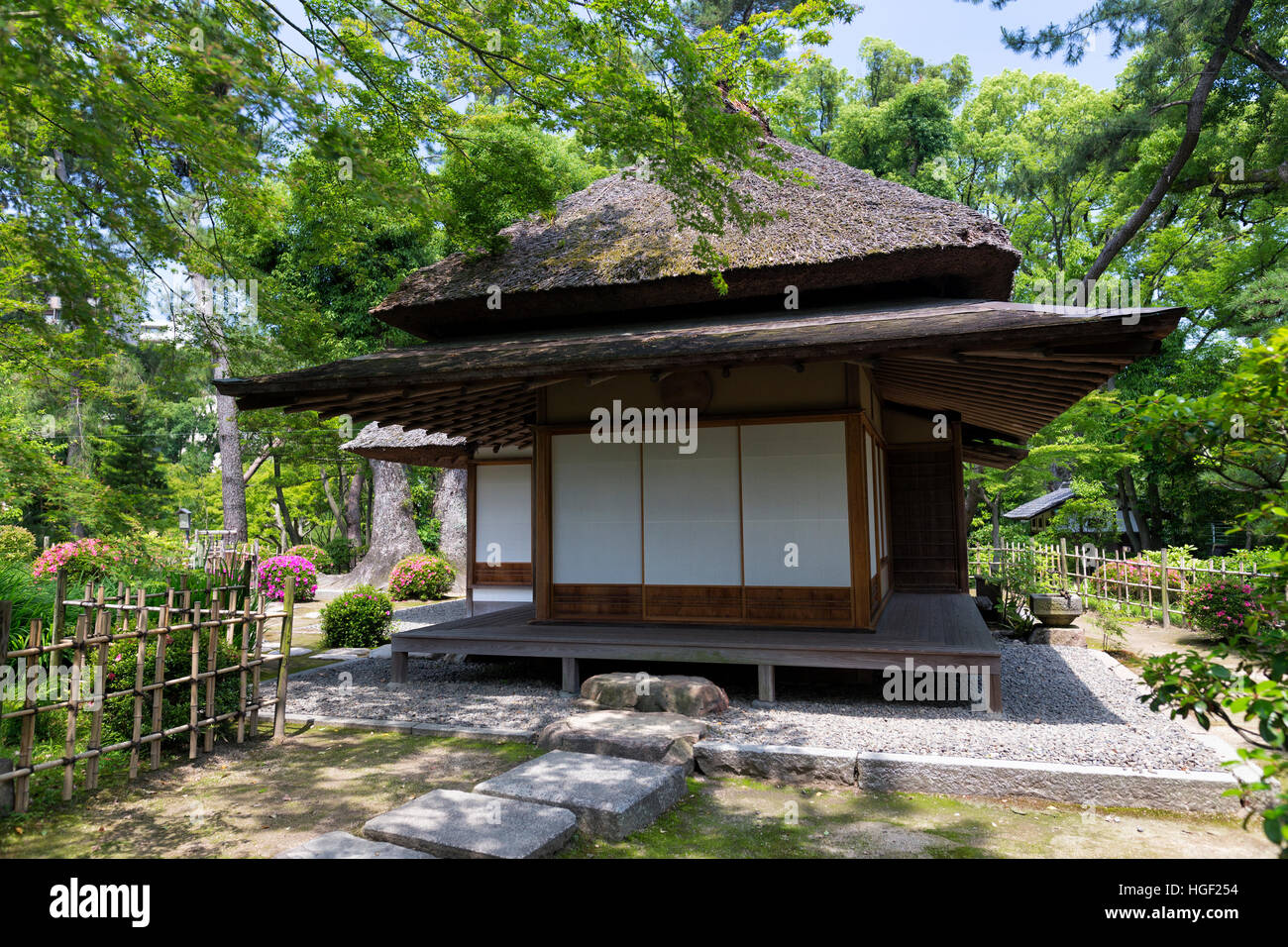 Japanses Tea House in Shukkeien Garden in Hiroshima Stock Photo Alamy