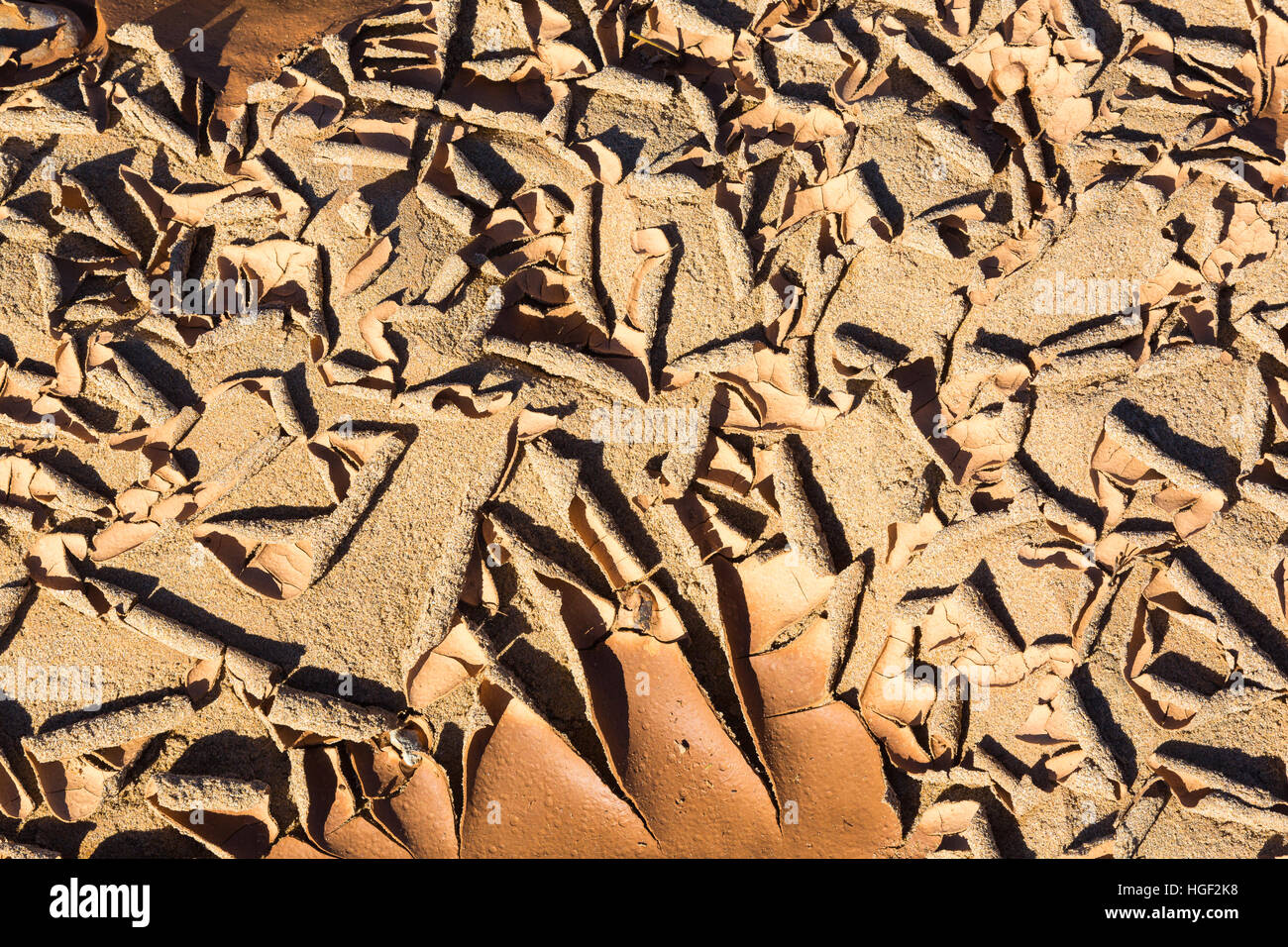 Dry barren land on the southwest Atlantic coast of Morocco Stock Photo