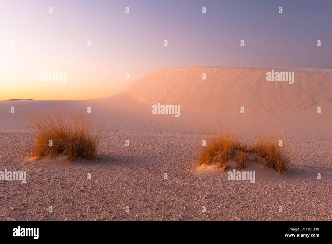 Nature, US national parks, typical dune formations at White Sands National Monument, White Sands National Park, New Mexico, NM, USA. Stock Photo