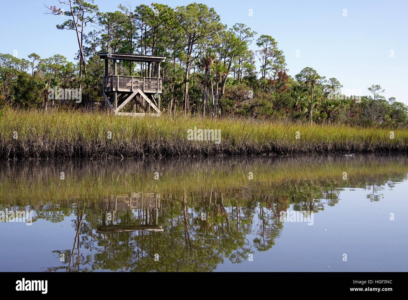 Lookout tower, Spruce Creek Park, Port Orange, Florida Stock Photo Alamy