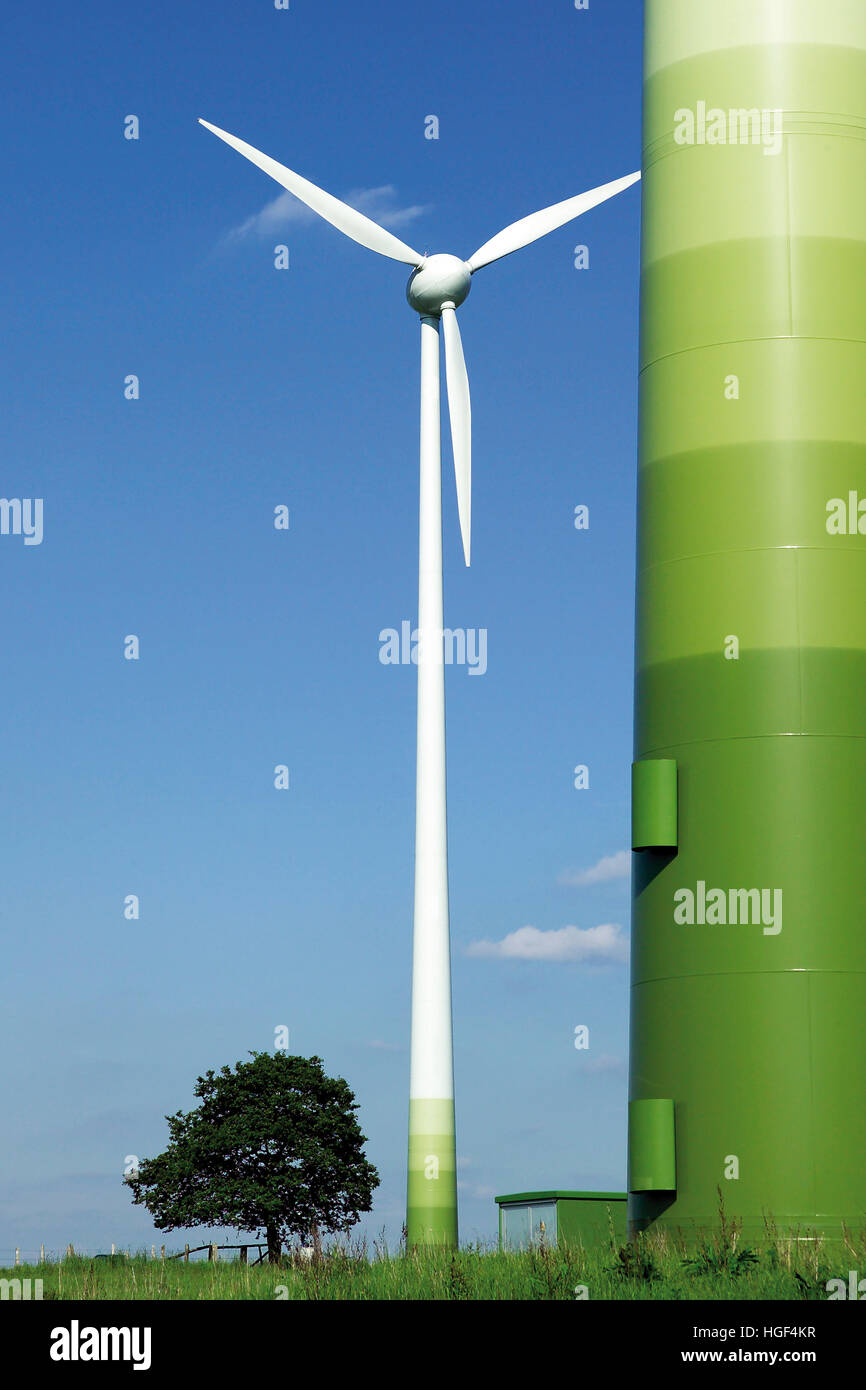 Wind turbines against a blue sky Stock Photo - Alamy