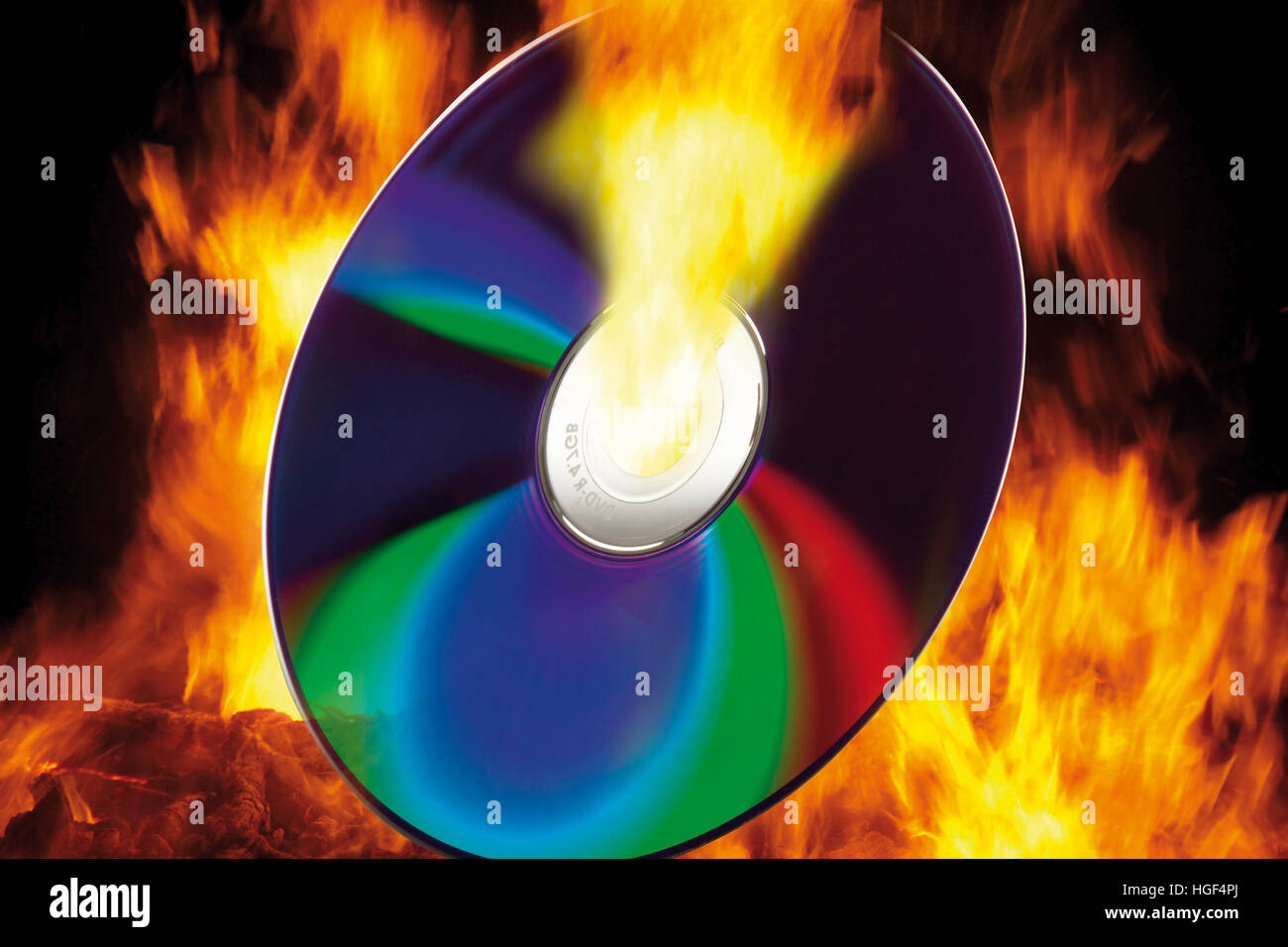Symbol for burning CD/DVDs Stock Photo