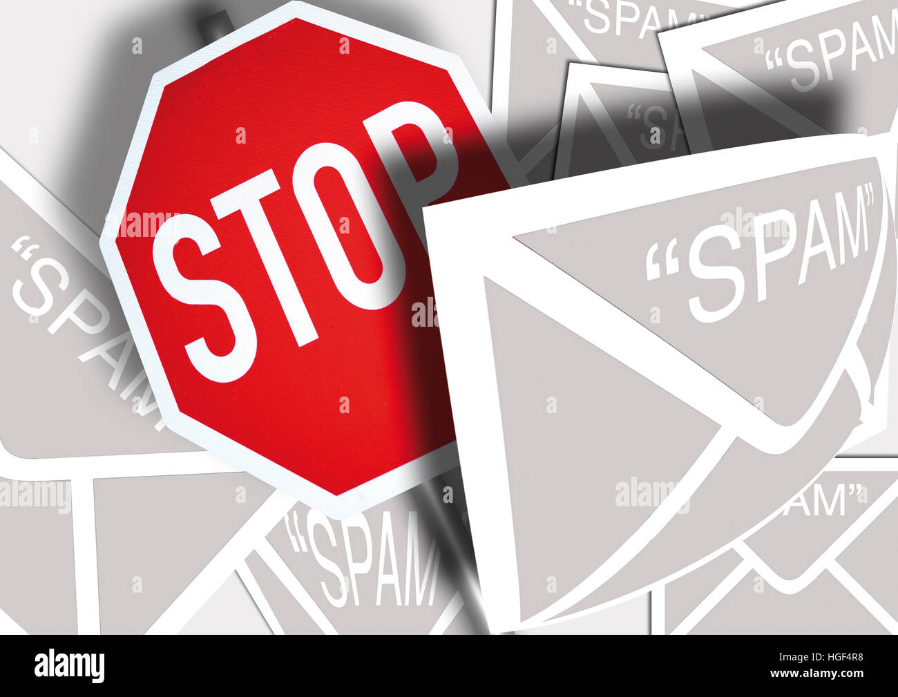 Symbol: Stop spam email Stock Photo - Alamy