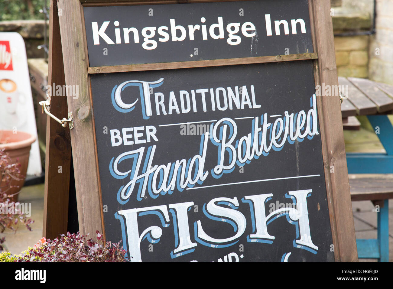 Kingsbridge Inn public house bar and food in the village of Bourton on the Water in the Cotswolds,Gloucestershire,England Stock Photo