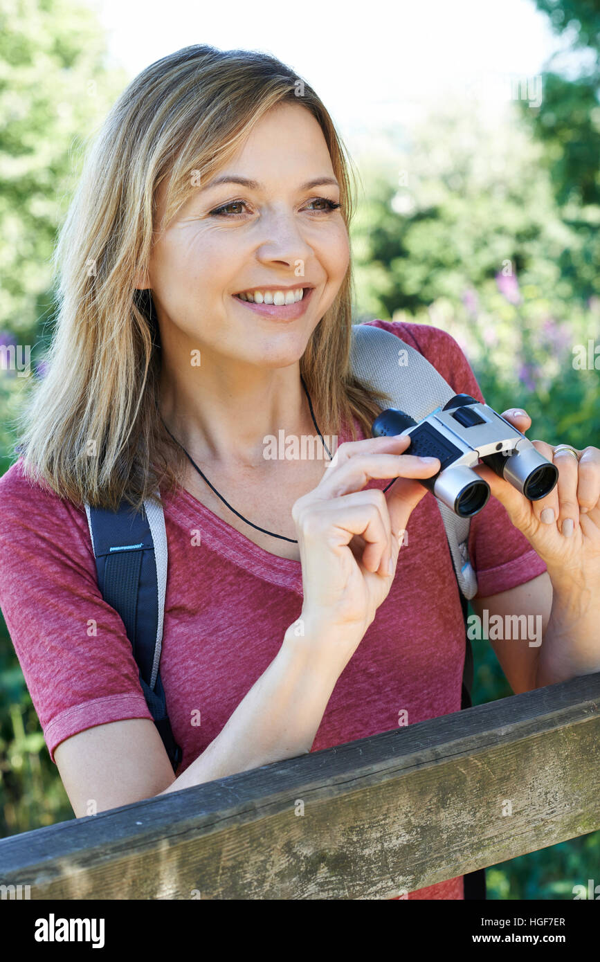 Mature woman hiking through hi-res stock photography and images - Alamy