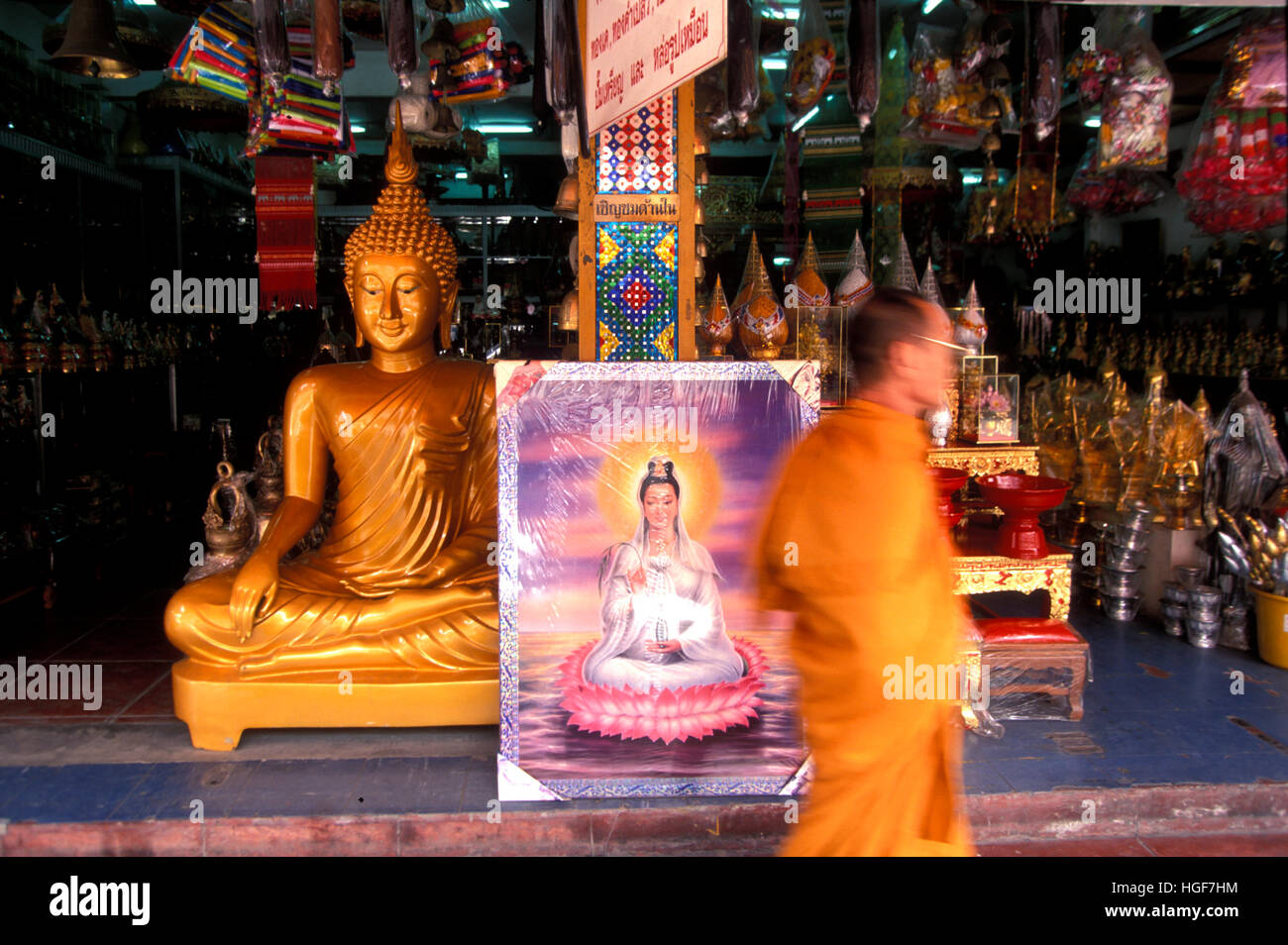 Modern and living Buddhism in Bangkok, Thailand. Stock Photo