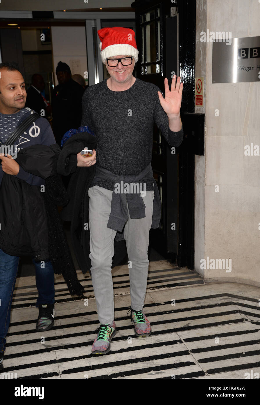 Celebrities at BBC Radio 2 on the Chris Evans Breakfast show. Featuring