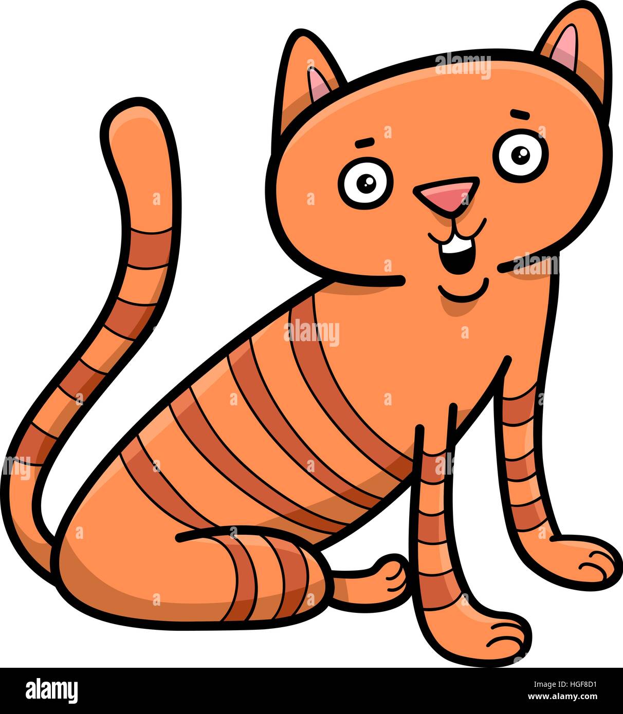 Cartoon Illustration of Cat or Kitten Animal Character Stock Vector ...