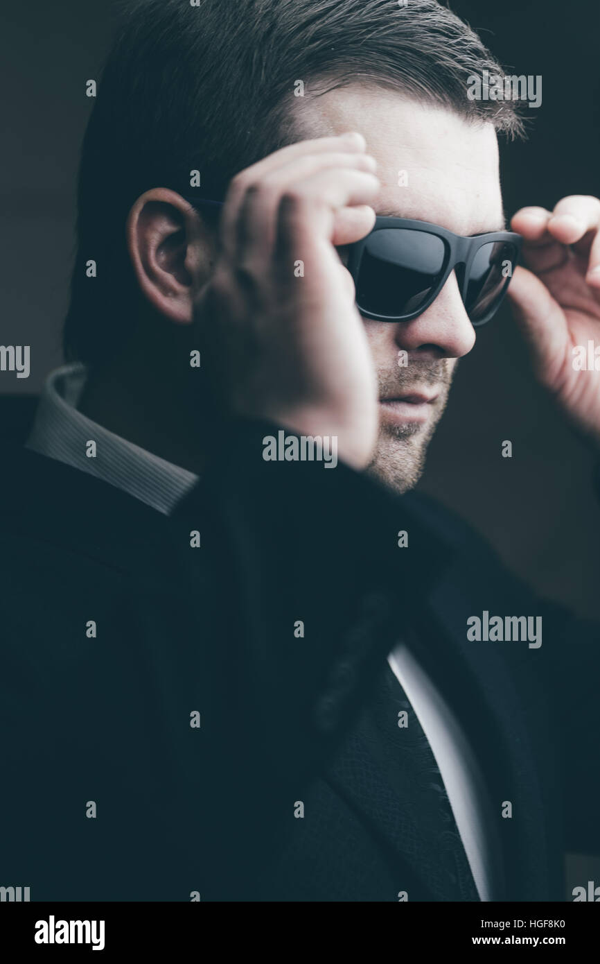 Dark sunglasses on man hi-res stock photography and images - Alamy