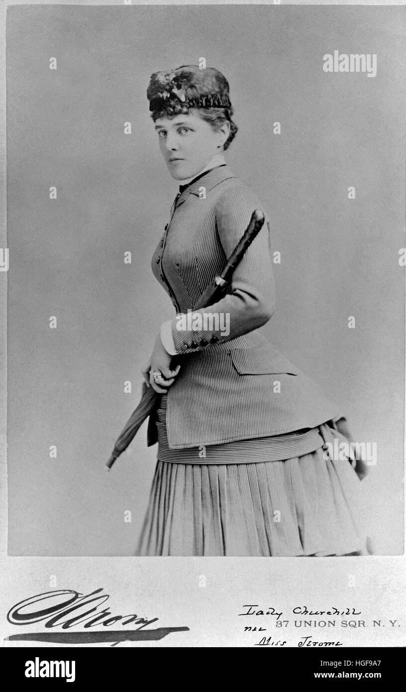 Jennie Jerome wife of Lord Randolph Churchill and mother of Winston Churchill. Circa 1880 Stock Photo