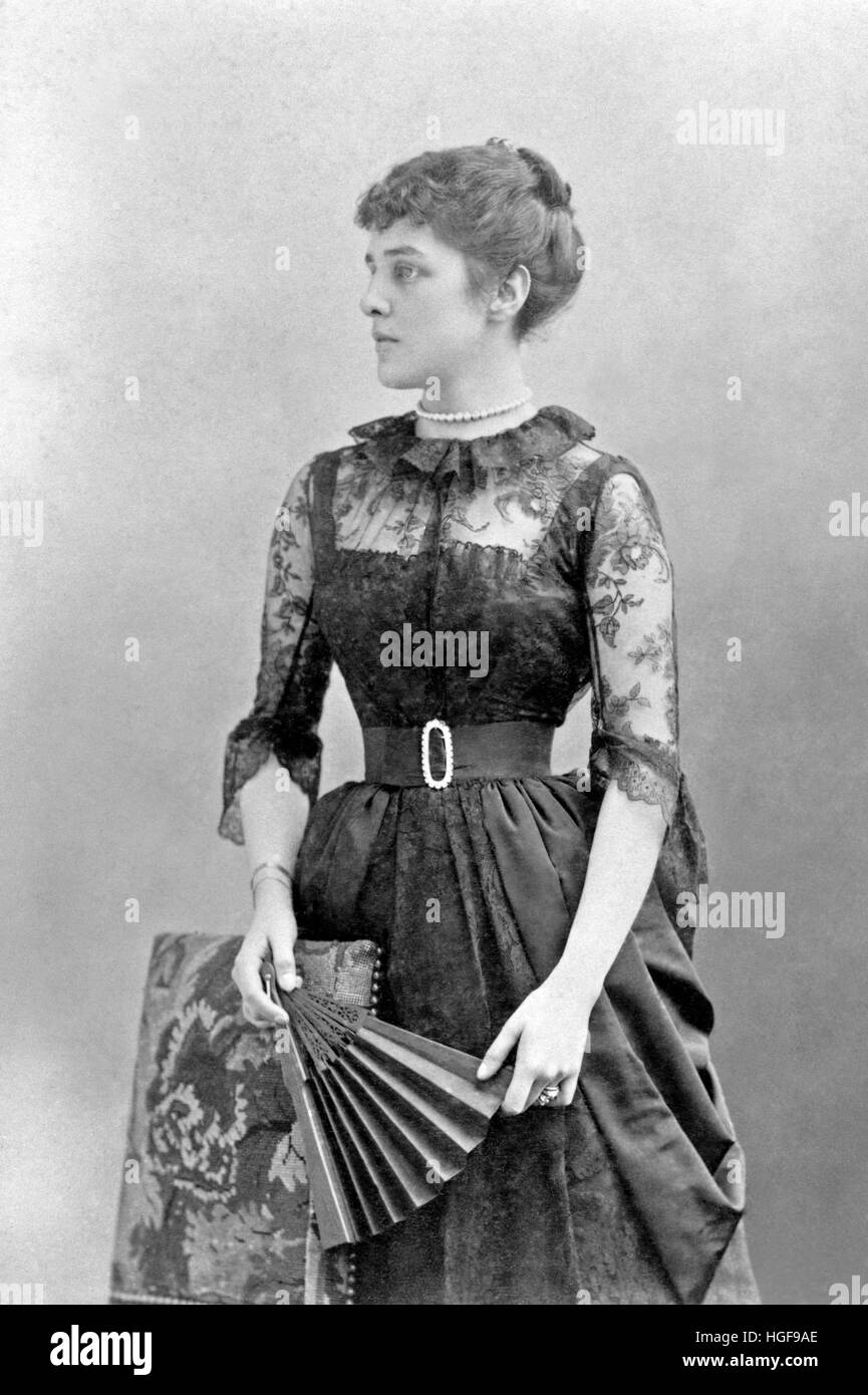 Jennie Jerome wife of Lord Randolph Churchill and mother of Winston Churchill. Circa 1880 Stock Photo
