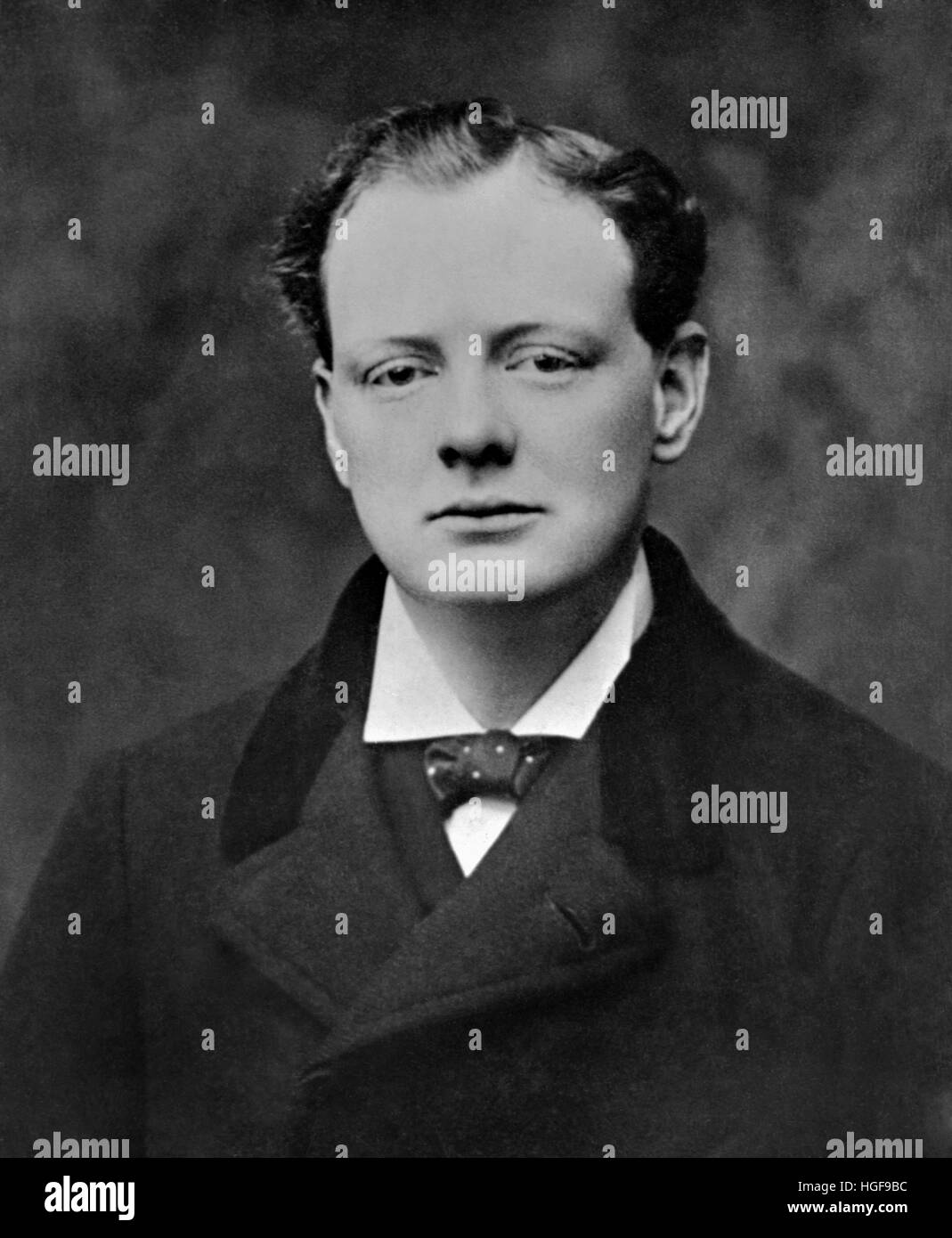 Churchill elected conservative MP for Oldham. Age 25. His first year in Parliament. 1901 Stock Photo